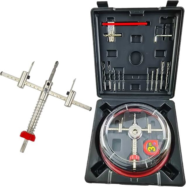 AeKeatDa Adjustable Hole Saw Cutter Kit 1-5/8" to 8"?40-200mm? with ABS Dust Cover for Recessed Lights Ceiling in Recessed Drywall & Ceiling Tile