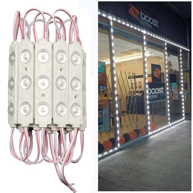 TeiNewBy LED Module, LED Window Light White 100pcs 49.8 Ft 2835 SMD 150LM Per LED Module IP65 Waterproof Decorative Light for Letter Sign Advertising Signs with Tape Adhesive Backside (White Light)