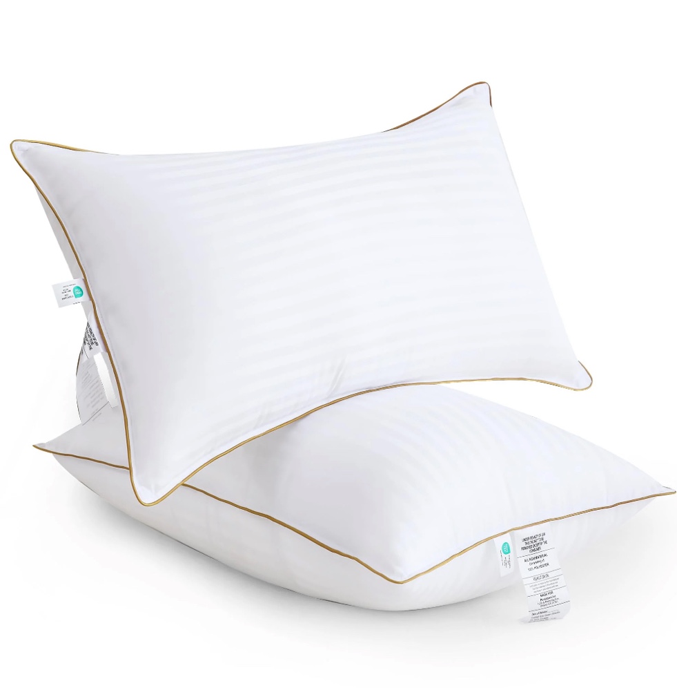 Puredown Bed Pillows, Hotel Pillows Standard Size Set of 2, Soft Down Alternative Pillow for Side Sleepers, Back or Stomach Sleepers