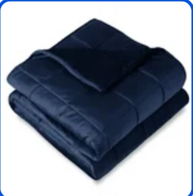 Bare Home 25 lbs Weighted Blanket for Adults - 80" x 87" - Minky Fleece, Dark Blue