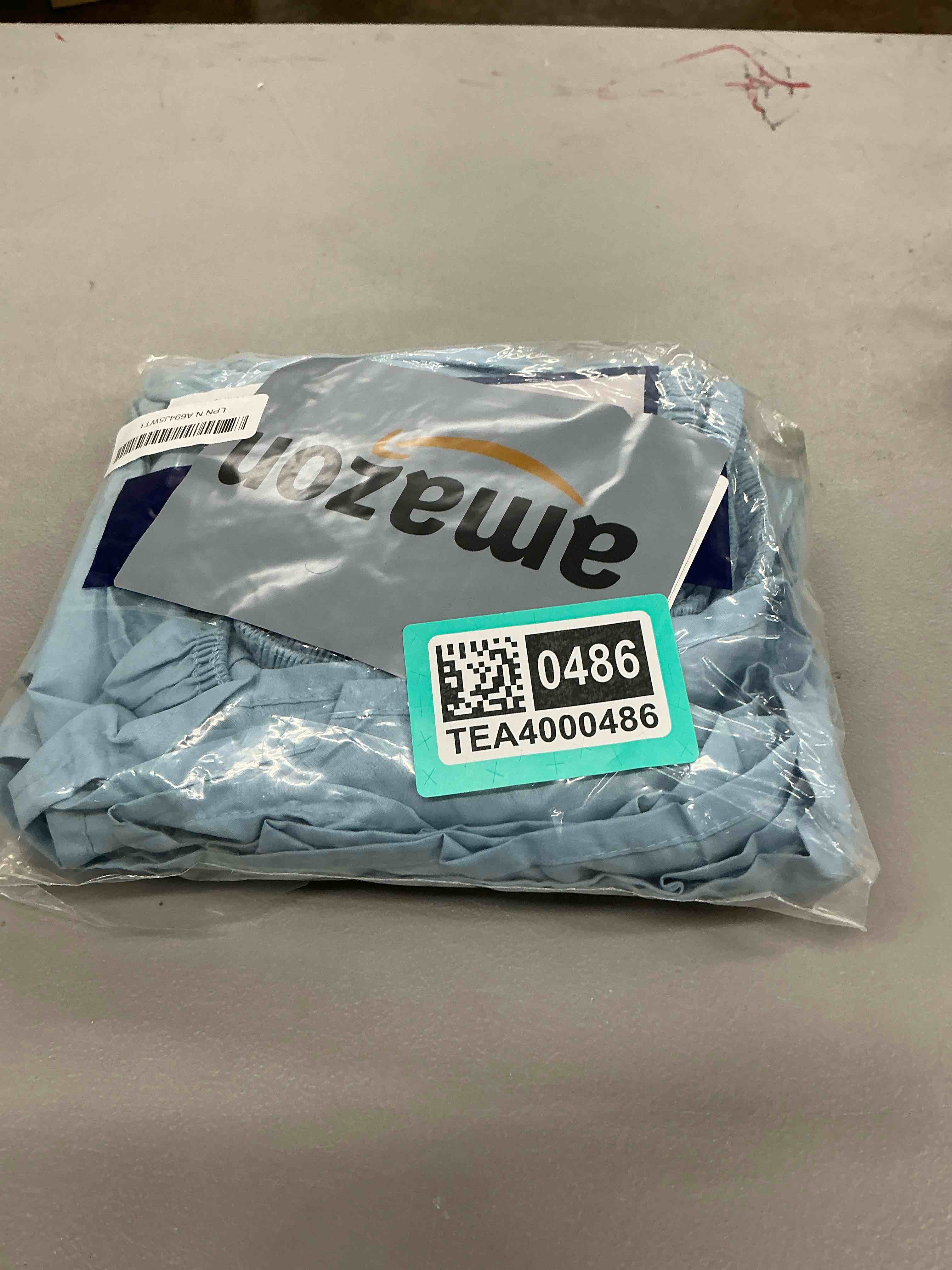 Condition photo showing Good Condition for wrap around dust ruffle bed skirt - light blue - for full size beds with 15 inch drop - elastic strap - adjustable pleated bedskirt with brushed fabric and wrinkle free - for women, men, kids & teens