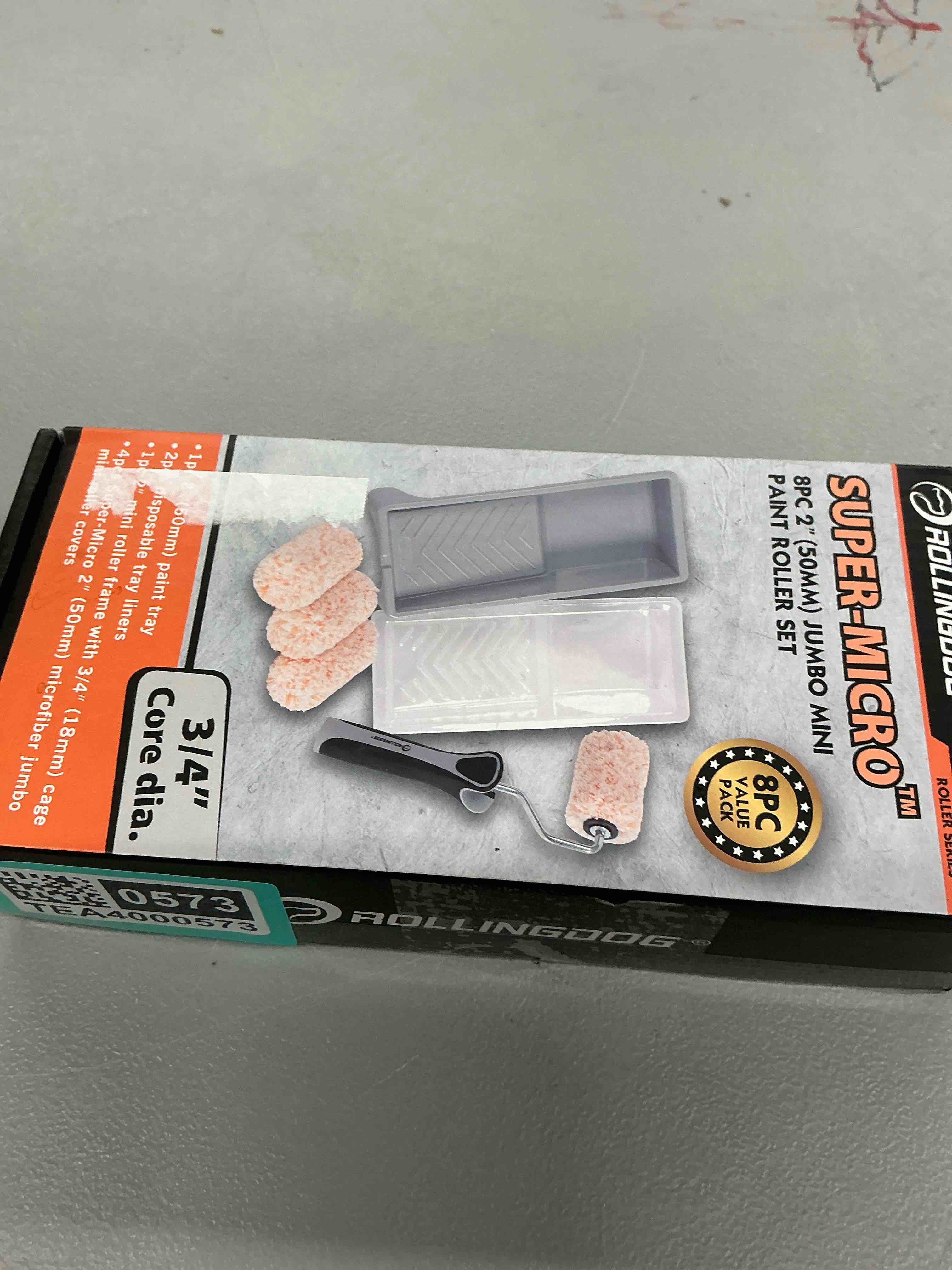 Condition photo showing New/Like New for rollingdog 2 inch mini roller set - microfiber jumbo mini roller,small paint roller tray with liners paint roller set