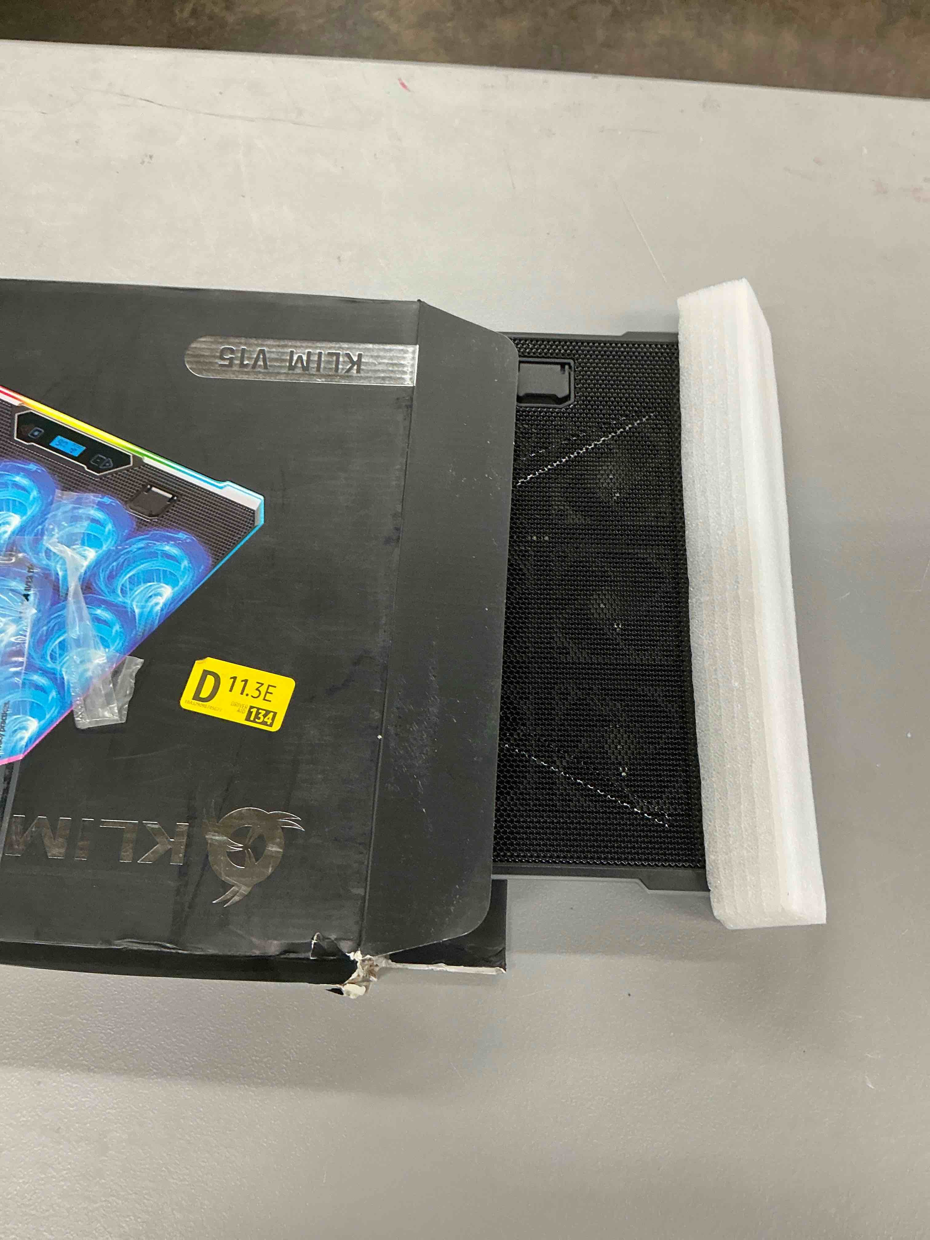 Condition photo showing Good Condition for klim v15 gaming laptop cooling pad with 15 fans + rgb laptop cooler + adjustable gaming laptop stand with fan + compatible up to 17 inches + 2 usb ports + smartphone holder + 5 years protection