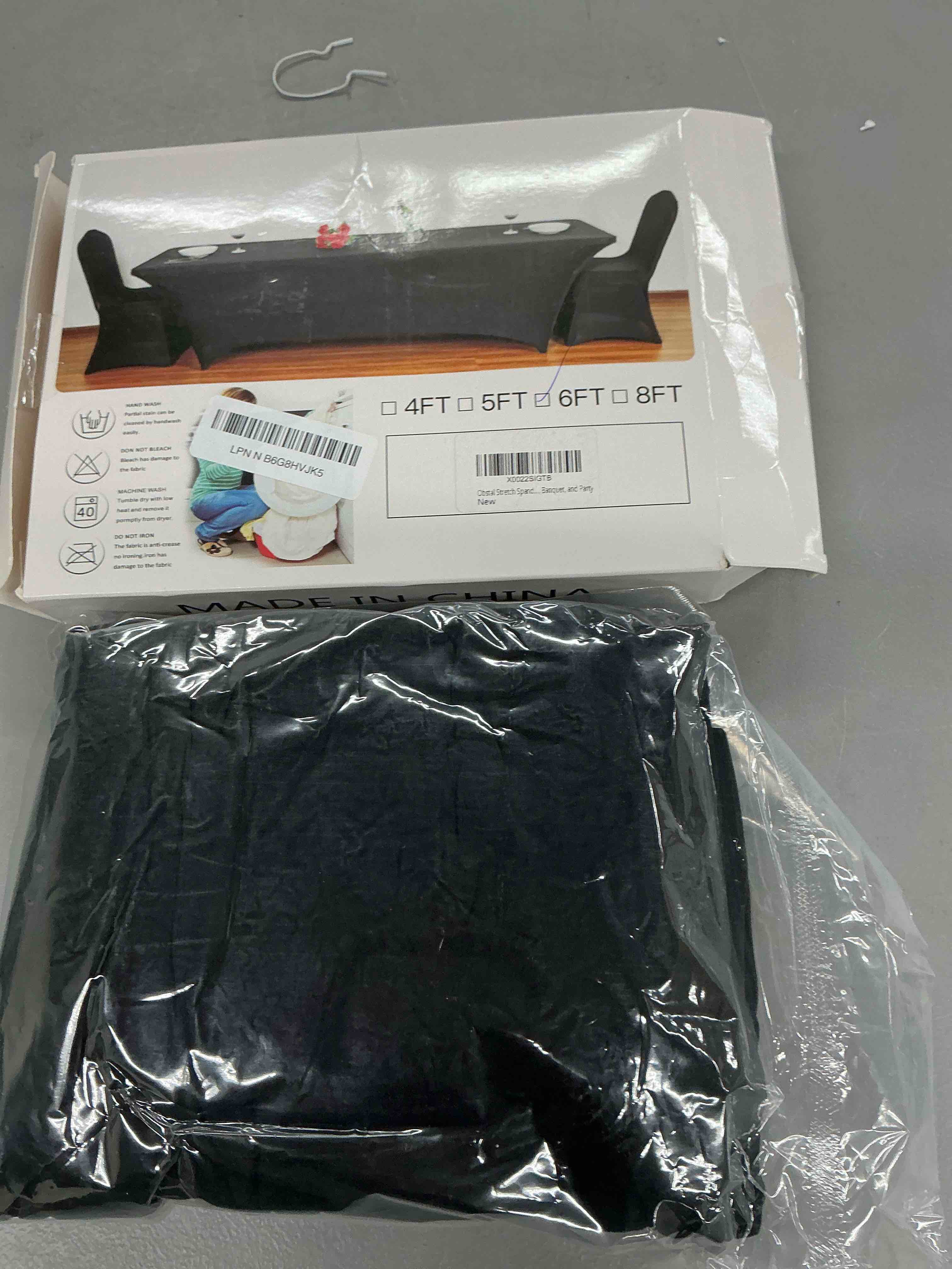 Condition photo showing Good Condition for obstal spandex table cover 6ft fitted tablecloth rectangular - black rectangle folding table cloth for birthday party wedding banquet, 72l x 30w inch black 72" x 30" (rectangular)