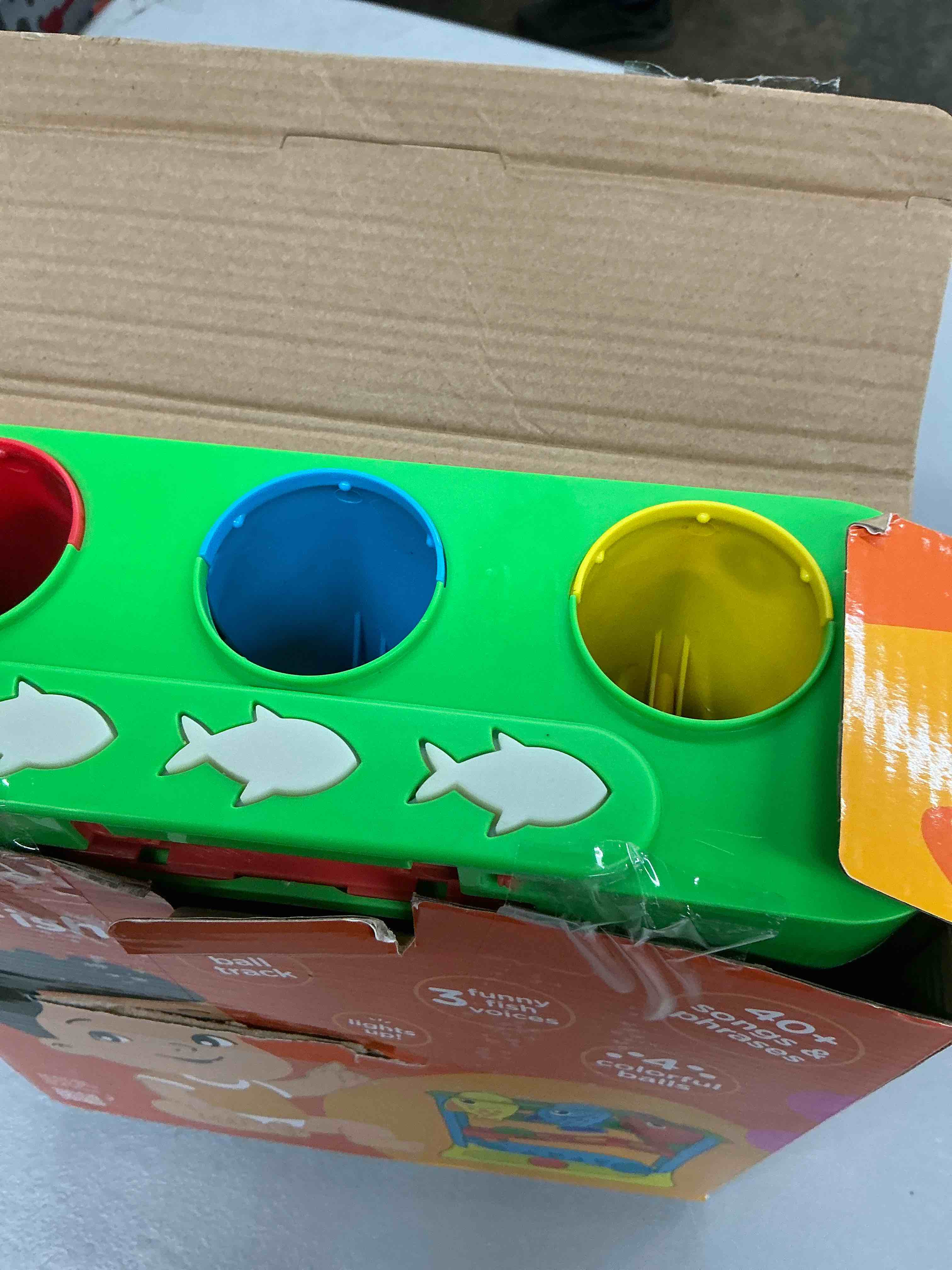 move2play, feed the fish | 30+ fin-tastic songs & phrases | baby & toddler musical toy | first birthday present for 1+ year old | ages 6-24 months | boy & girl ball drop toy feed the fish - yellow