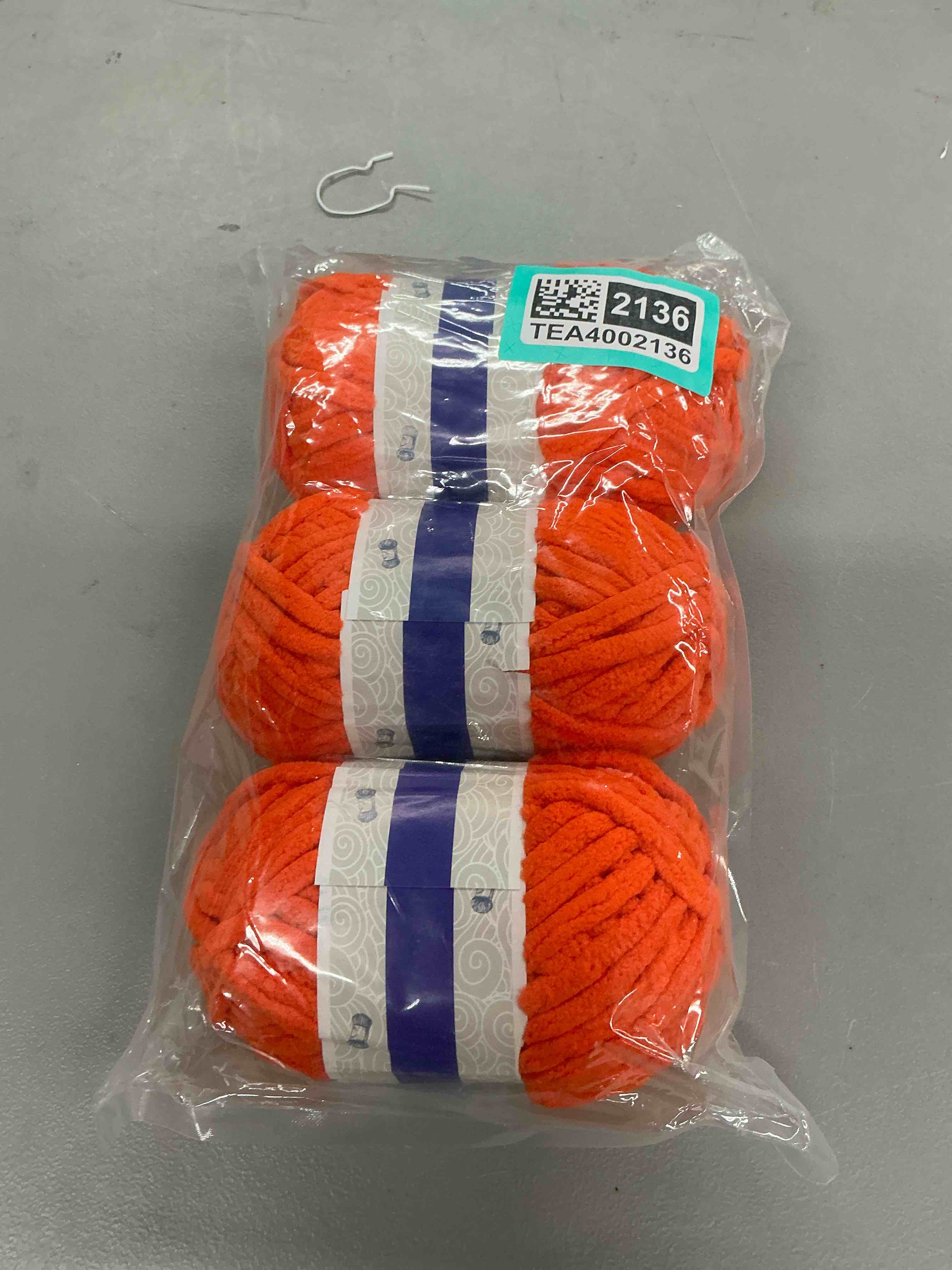 Condition photo showing Good Condition for chunky chenille yarn for crocheting - 3x100g/3.5oz baby blanket yarn for crocheting soft - 262 yards fluffy thick plush yarns for knitting blankets amigurumi (3, red)