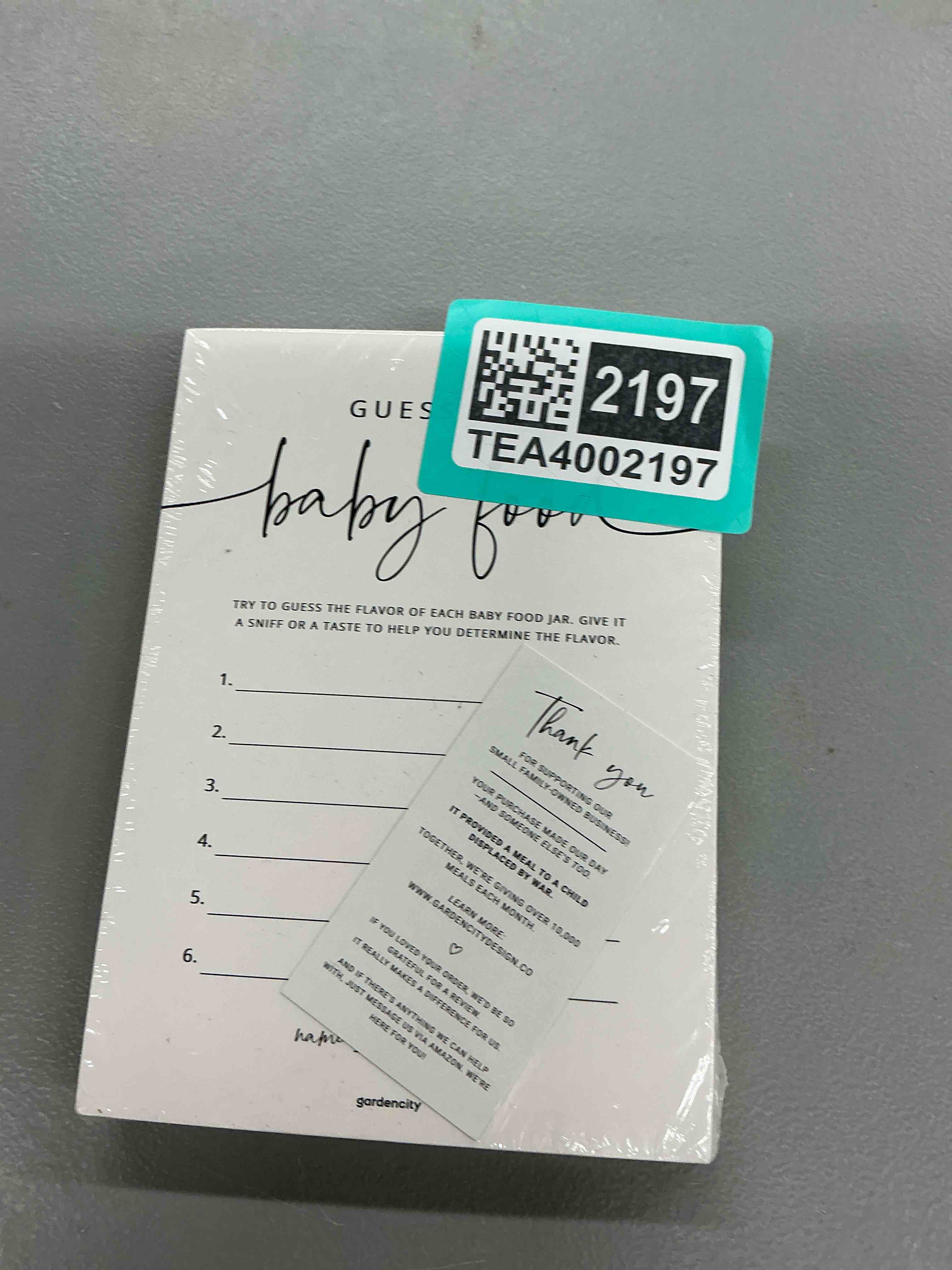Condition photo showing Good Condition for gardencity guess the baby food game, baby shower games for boy or girl, gender neutral, 50 cards, minimalist