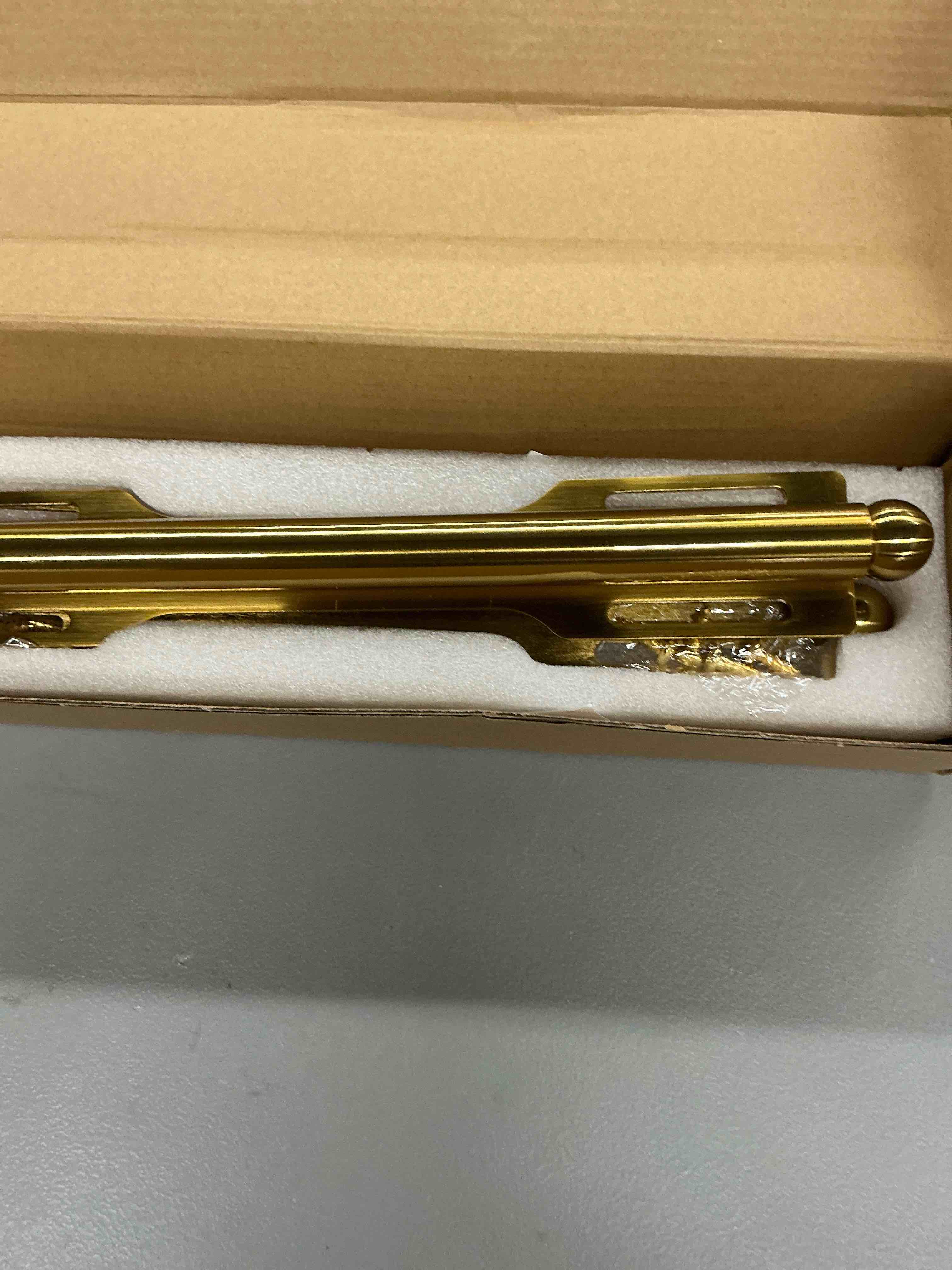 Condition photo showing New/Like New for firjoy 12" valet rod for closet pull out (2 pack, brushed gold) 2 pack brushed gold