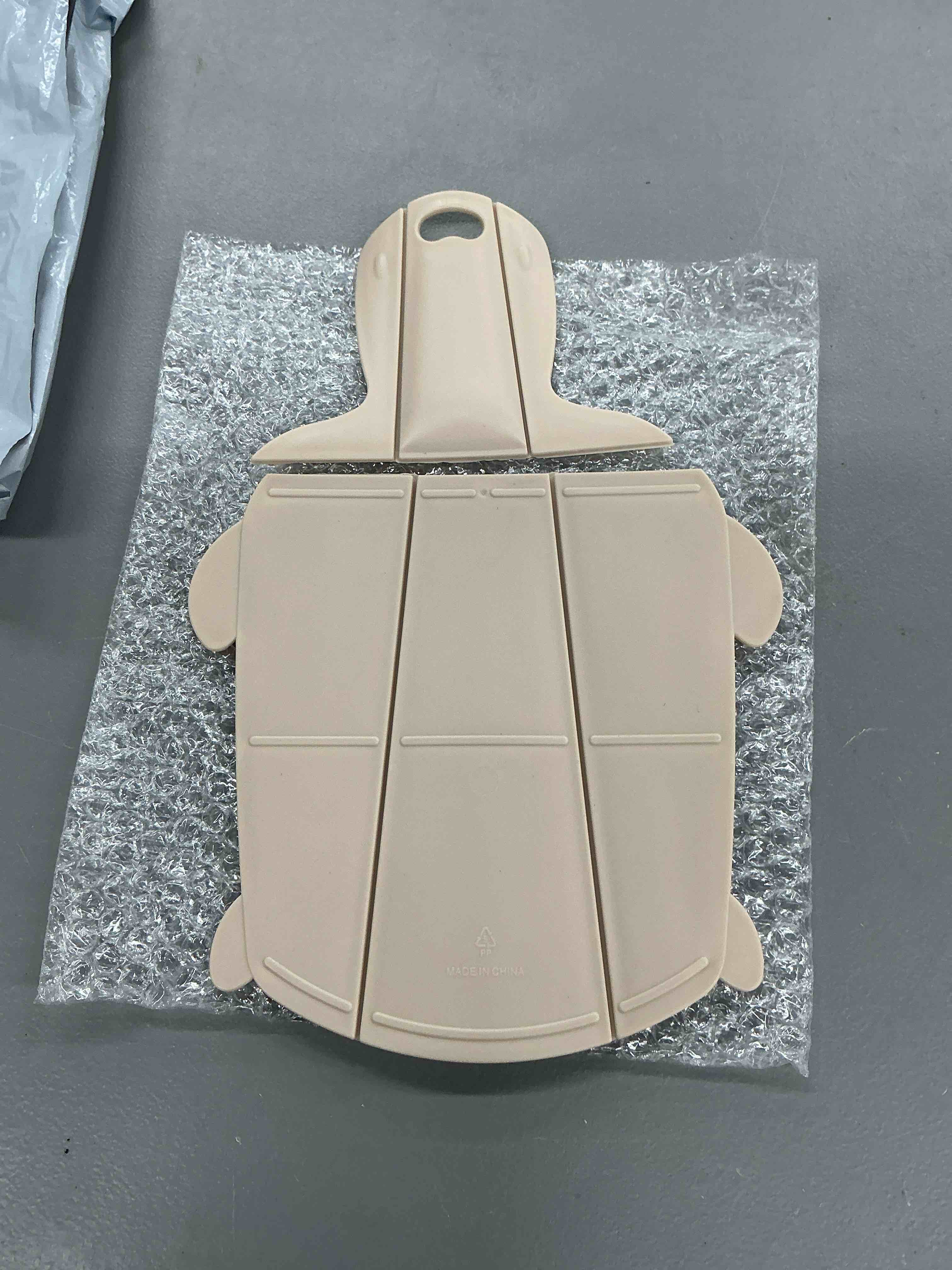Condition photo showing As Is for folding plastic chopping board, bp free plastic cutting boards, non-slip cutting mat for meat and vegetables for daily kitchen or outdoors, camping. khaki