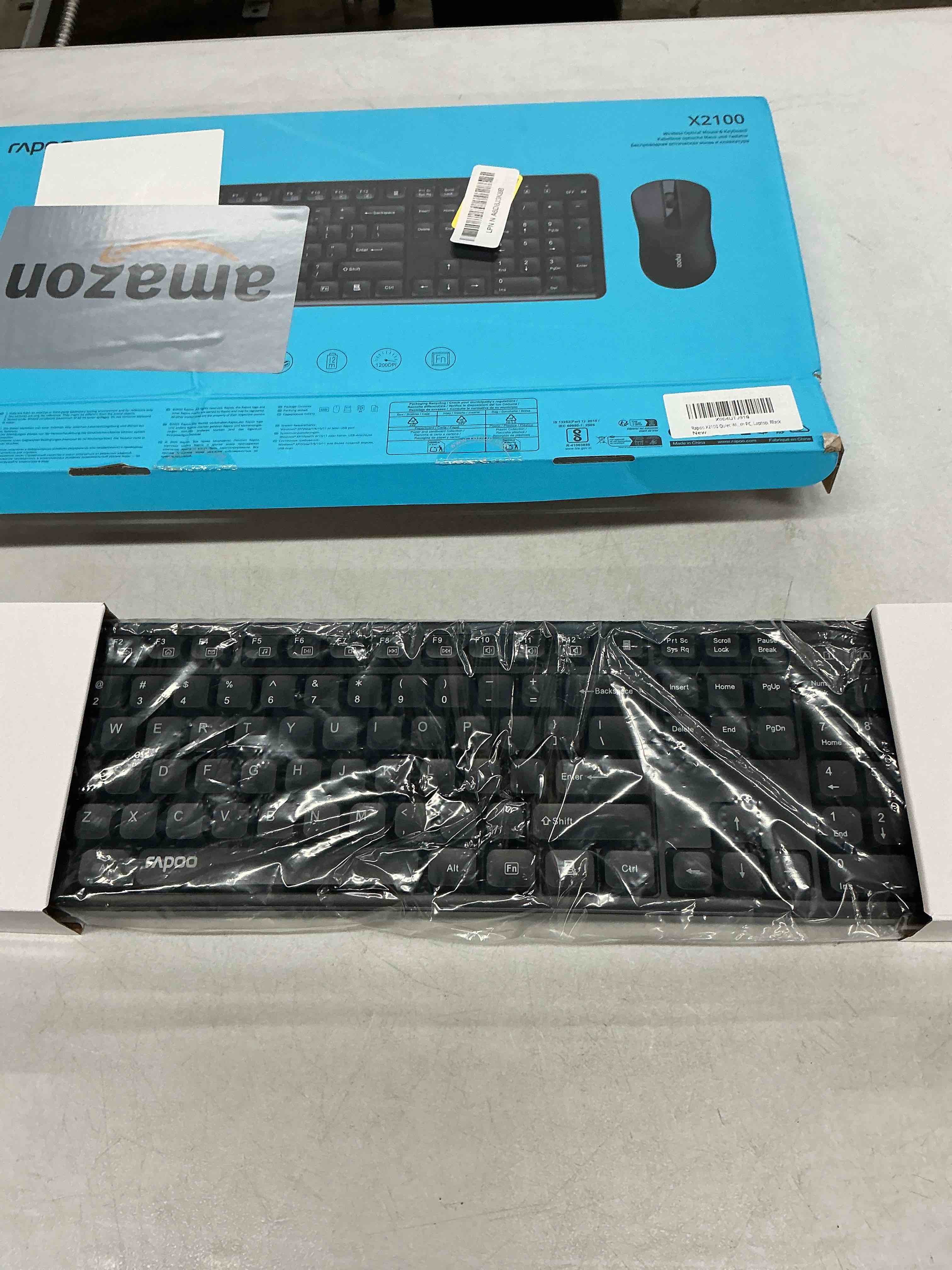 Condition photo showing Good Condition for rapoo x2100 quiet wireless keyboard and mouse combo, 2.4ghz usb receiver, 12 multimedia keys, spill-proof, full-sized, compatible with pc, laptop, black
