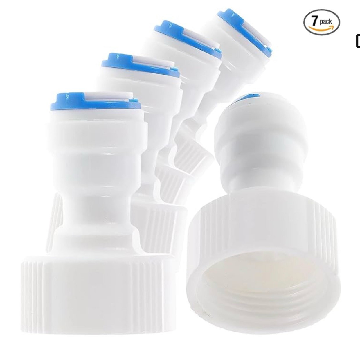 5-Pcs White Straight for NPT Thread Adapter 3/4" FNPT to 1/4" Tube Quick Straight OD Push Connector W