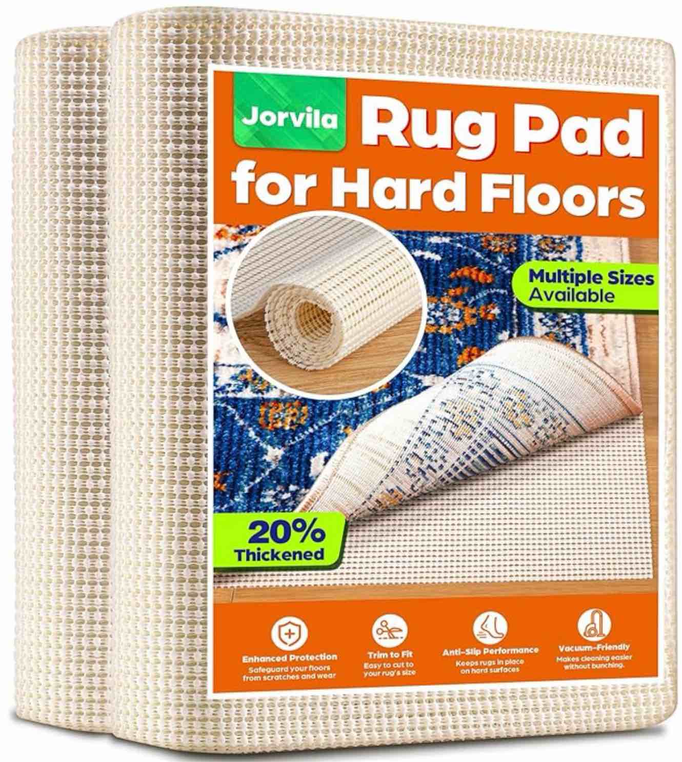 Non-Slip Rug Pad Gripper 8x10 Feet, Anti Skid Mat for Under Area Rugs, Keeps Rugs in Position and Safe, Thick Cushioned Carpet Pad for Hardwood Floors Protection
