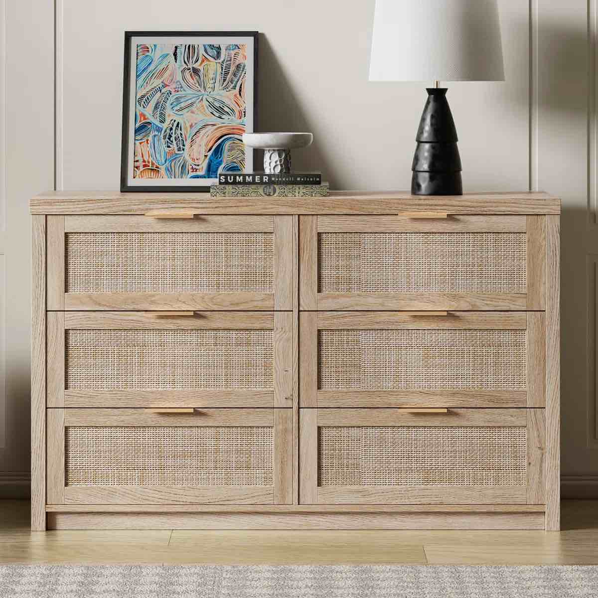 Millwood Pines Dearbhaile 52.7" W 6-Drawer Dresser. 