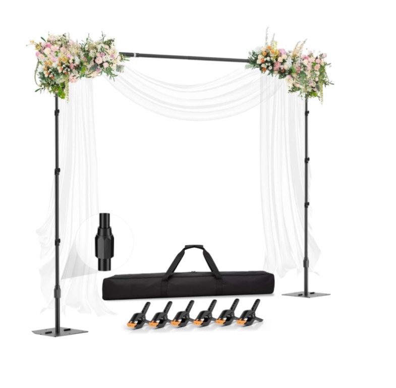 EMART Backdrop Stand 10x10ft Adjustable Photo Background Support System Kit with Upgrade Rod for Wedding, Birthday Party, Decorations, Photography