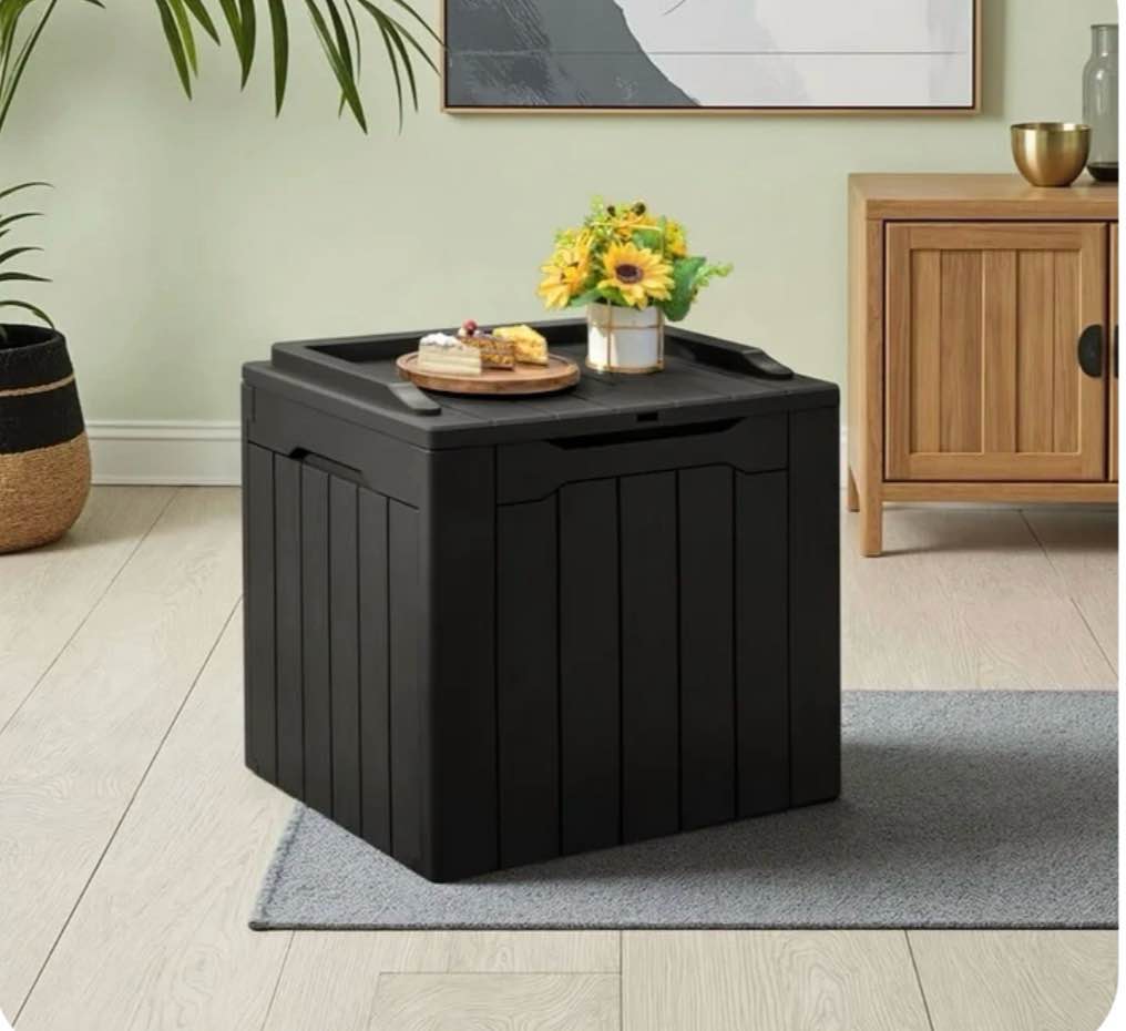 Homall 31 Gallon Outdoor Deck Box In Resin with Seat, Black