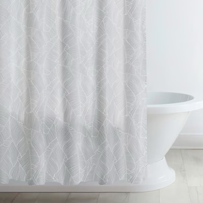 Style Selections 70.0-in W x 72-in L Gray Floral Floral Mildew Resistant EVA/PEVA Shower curtain
