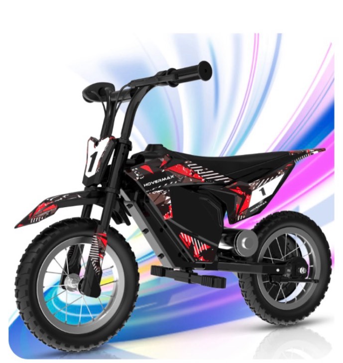hovermax electric dirt bike  150w electric motorcycle 10mph max speed  ride on toys motocross for kids