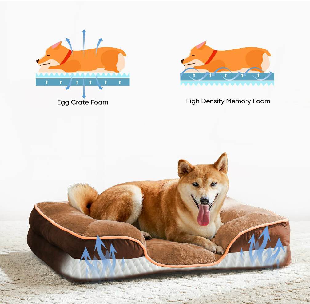 Condition photo showing Good Condition for EDX Dog Bed  35 x25  Large Orthopedic Dog Sofa Bed  Supportive Foam Pet Couch Bed with Removable Washable Cover  Brown