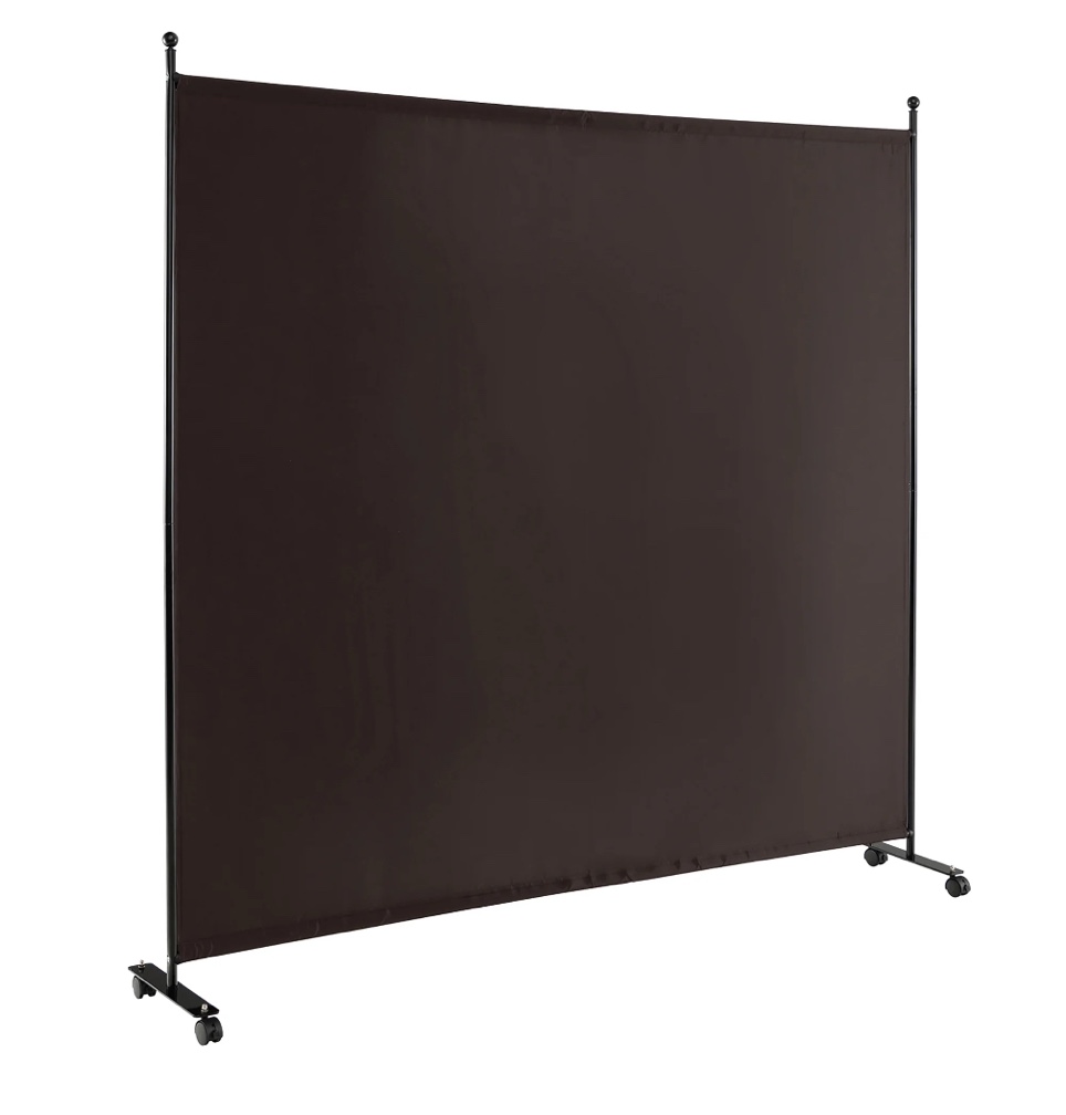 6ft single panel room divider with wheels rolling fabric partition privacy screen
