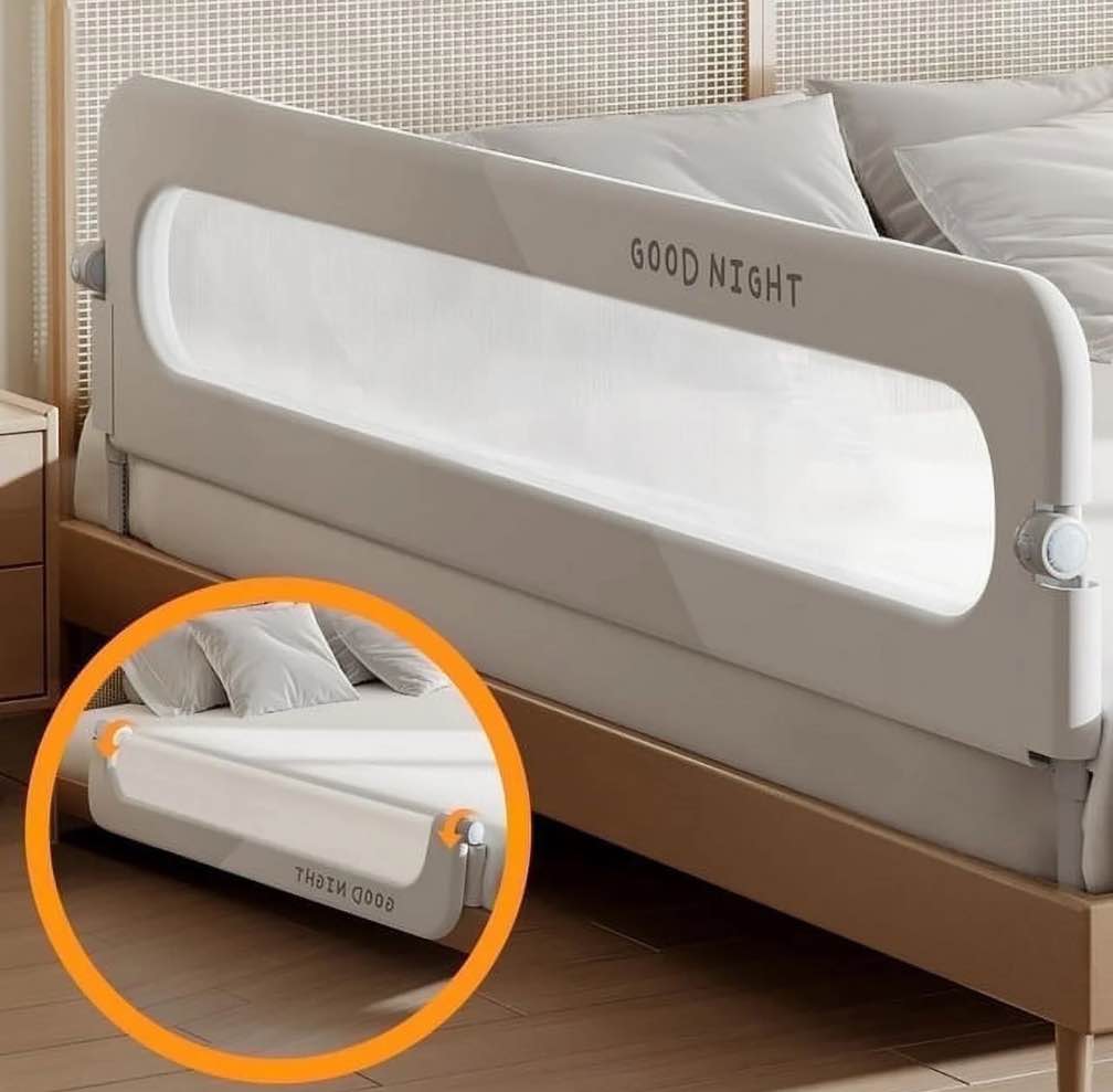 vikua 46in baby safety rails height adjustable bed guardrail for toddlers single piece
