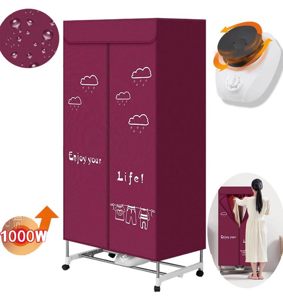 Condition photo showing New/Like New for OhhGo Electric Clothes Dryer, 1000W Portable Clothes Dryer Machine with Timer, Double Layer Stackable Laundry Drying Wardrobe Large Capacity Fast-Drying Machine for Skirts, Clothing and Shoe