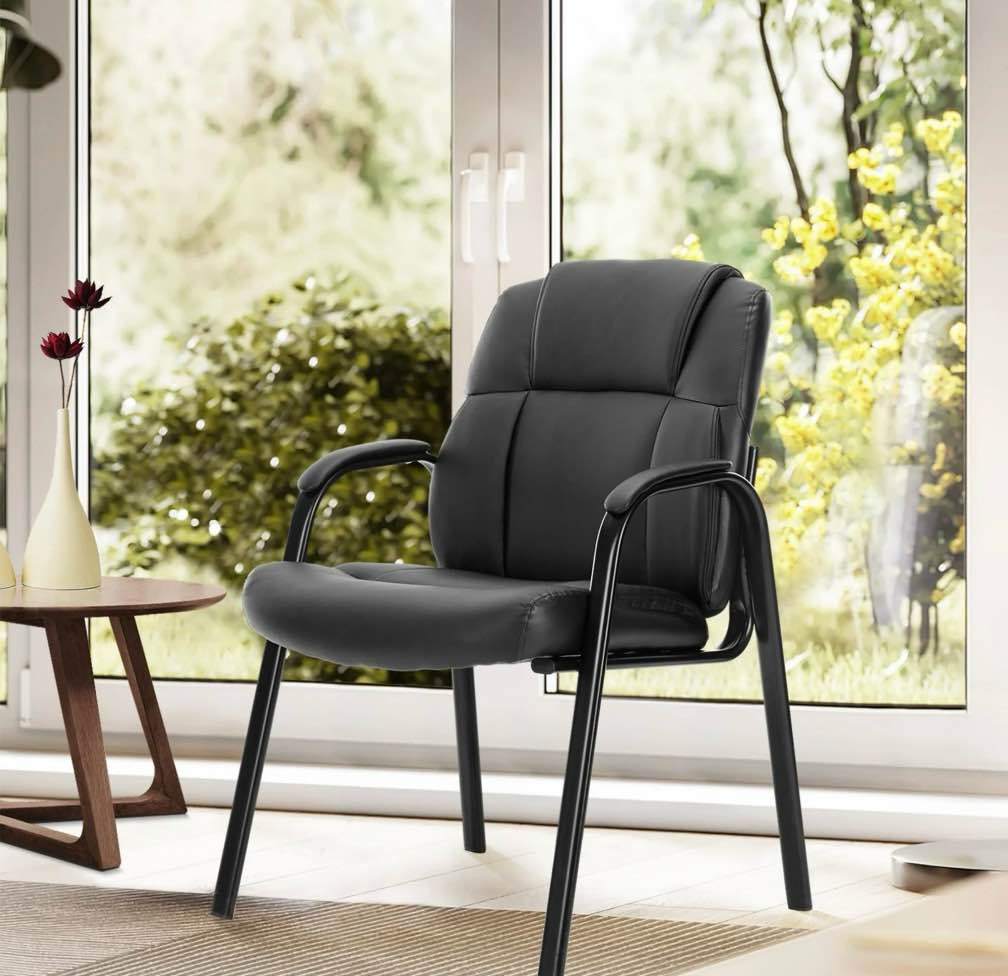 Condition photo showing Good Condition for edx Executive Office Guest Chair - Stylish and Comfortable PU Leather Desk Chair with Lumbar Support and Padded Armrest, Perfect for Conference Rooms, Reception Areas, and Waiting Rooms(1 PCS)