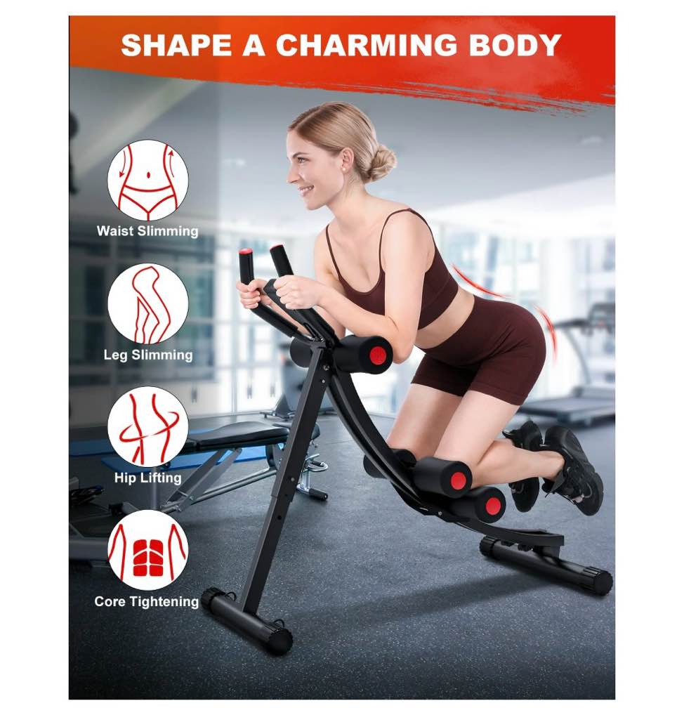 Condition photo showing Good Condition for HIJOB Foldable Abdominal Trainers Fitness Equipment Machine with LCD Display for Home Gym Full Body Exercise Max 440lbs