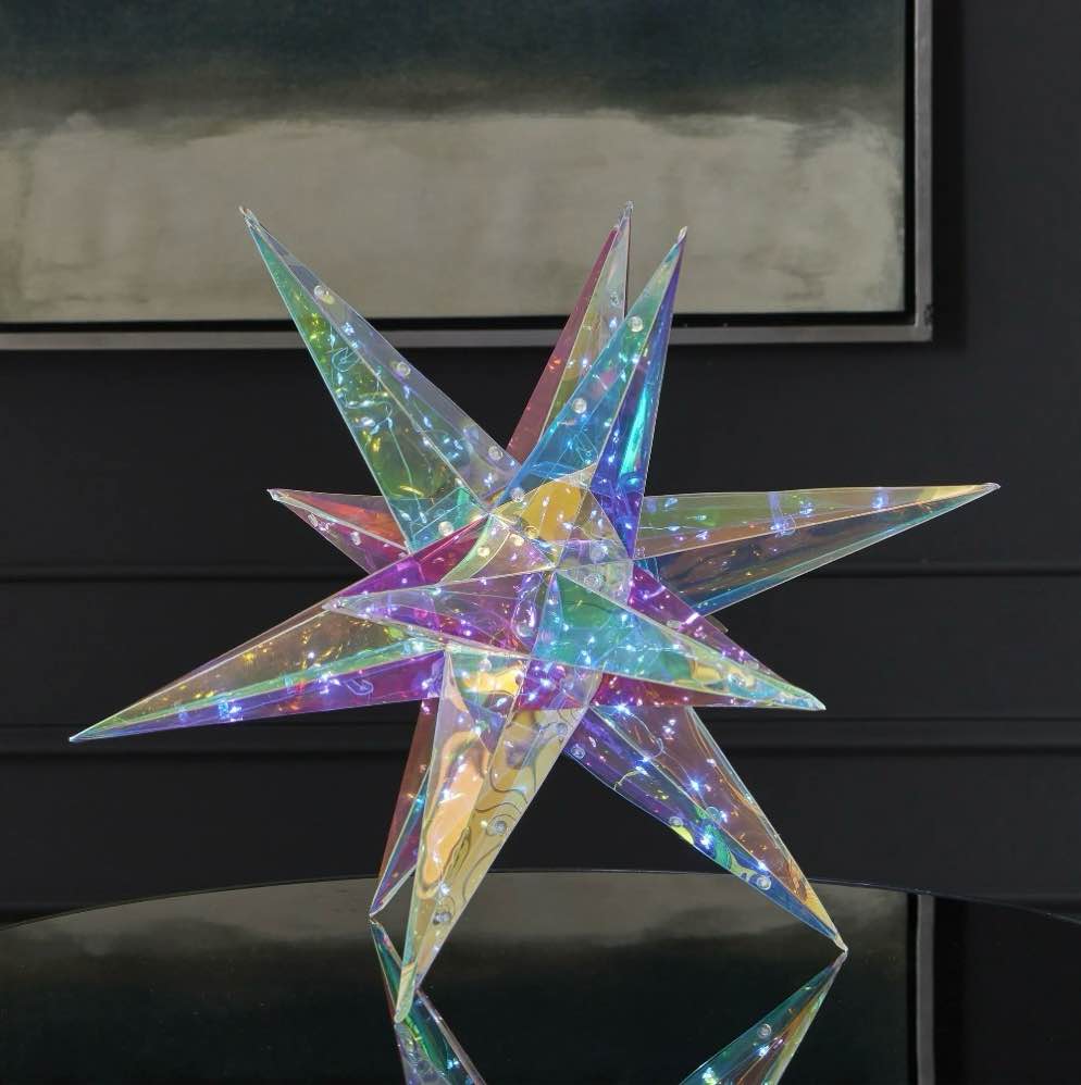 Condition photo showing New/Like New for Seasonal LLC Holiday LED Lights - Prismatic Iridescent Christmas Explosion Star 16"