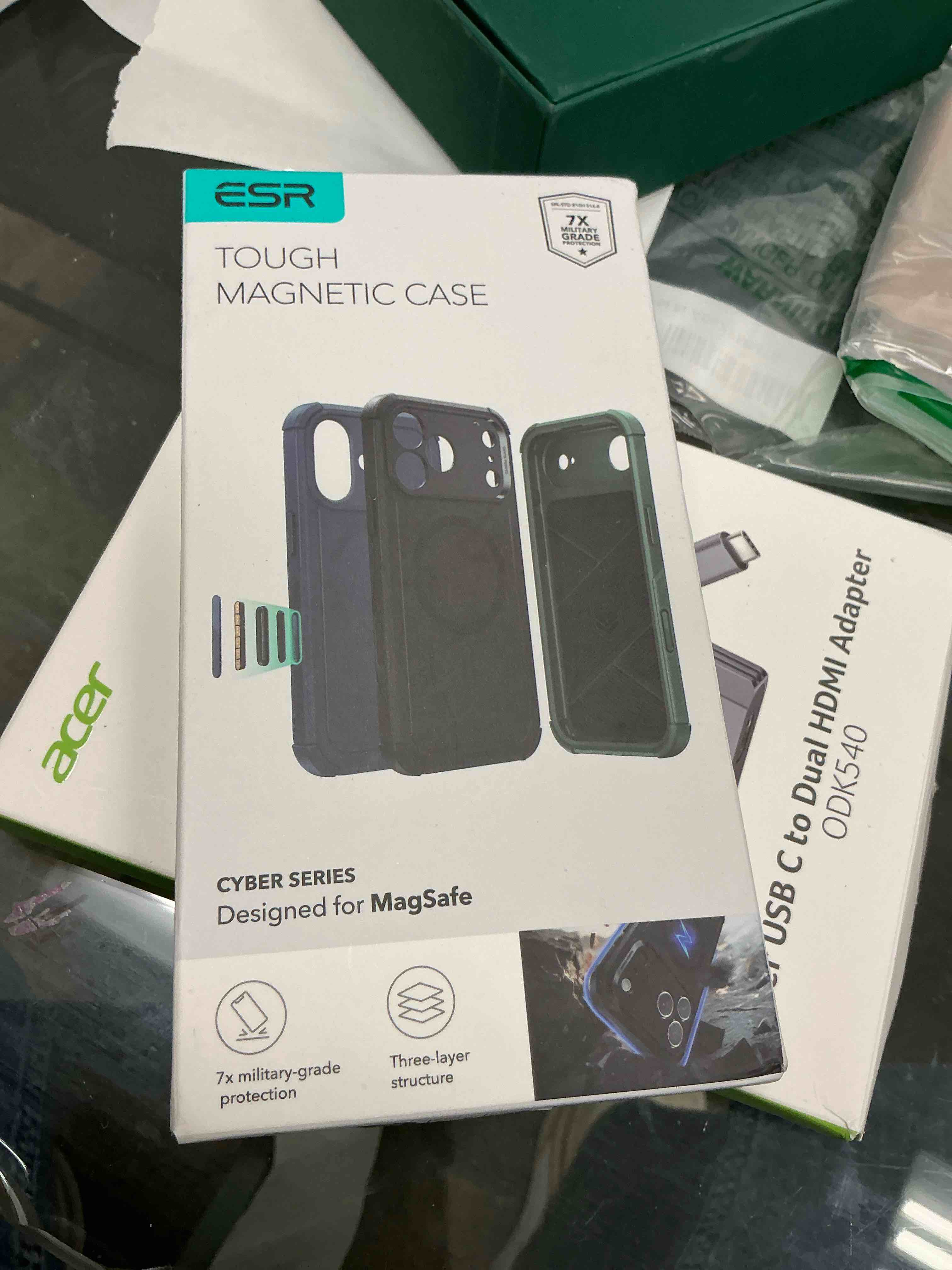 Condition photo showing Good Condition for ESR for iPhone 17 Pro Case, 7X Military-Grade Drop Protection with Camera Control Button, Shock-Absorbing Phone Rugged Cover, Compatible with MagSafe Accessories, Magnetic Cyber Series, Pink iPhone 17 Pro A-Cyber-Pink