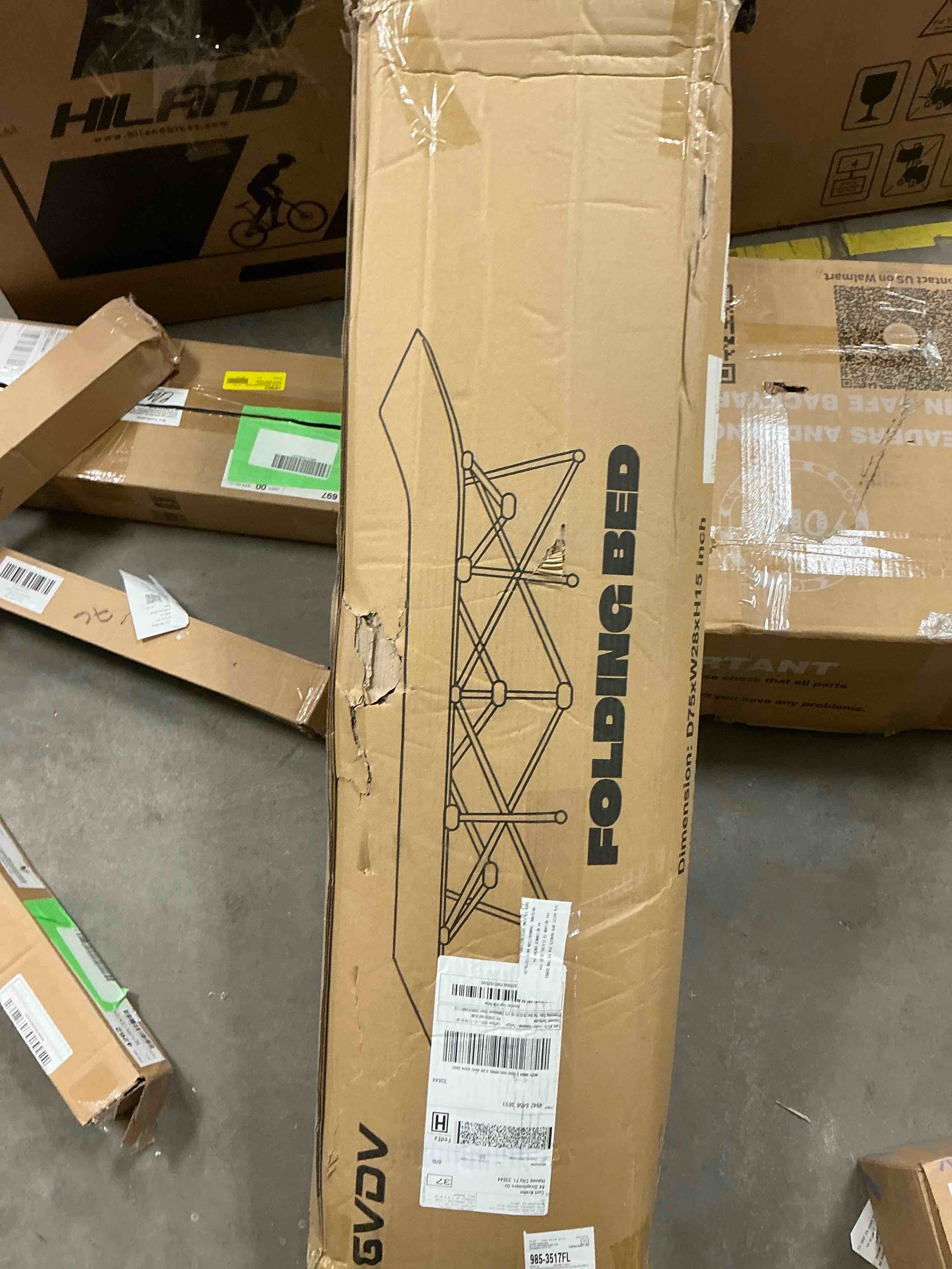 Condition photo showing Good Condition for GVDV Folding Camping Cot with 2 Sided Comfort Mattress, 75*28 inch Double Layer Oxford Fabric Folding Bed, Portable Sleeping Bed Cot for Camp Office Nap Beach Travel