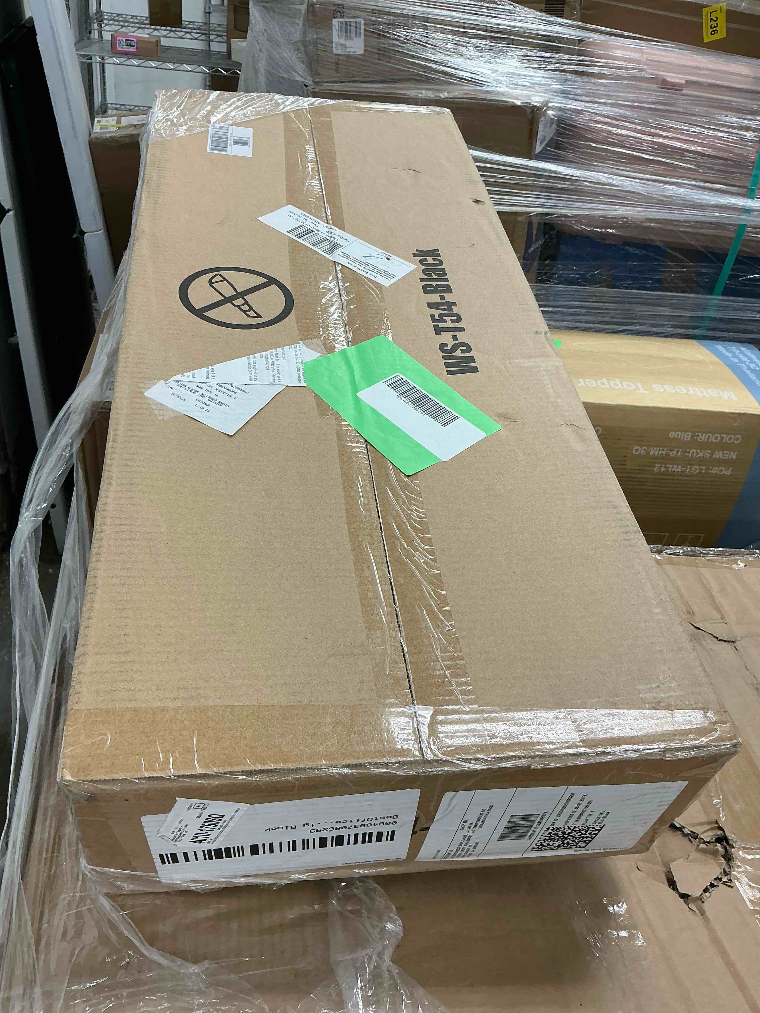 Condition photo showing New/Like New for BestOffice 4 Shelf Wire Shelving Unit Garage NSF Wire Shelf Metal Storage Shelves Heavy Duty Height Adjustable for 1000 lbs Capacity Black