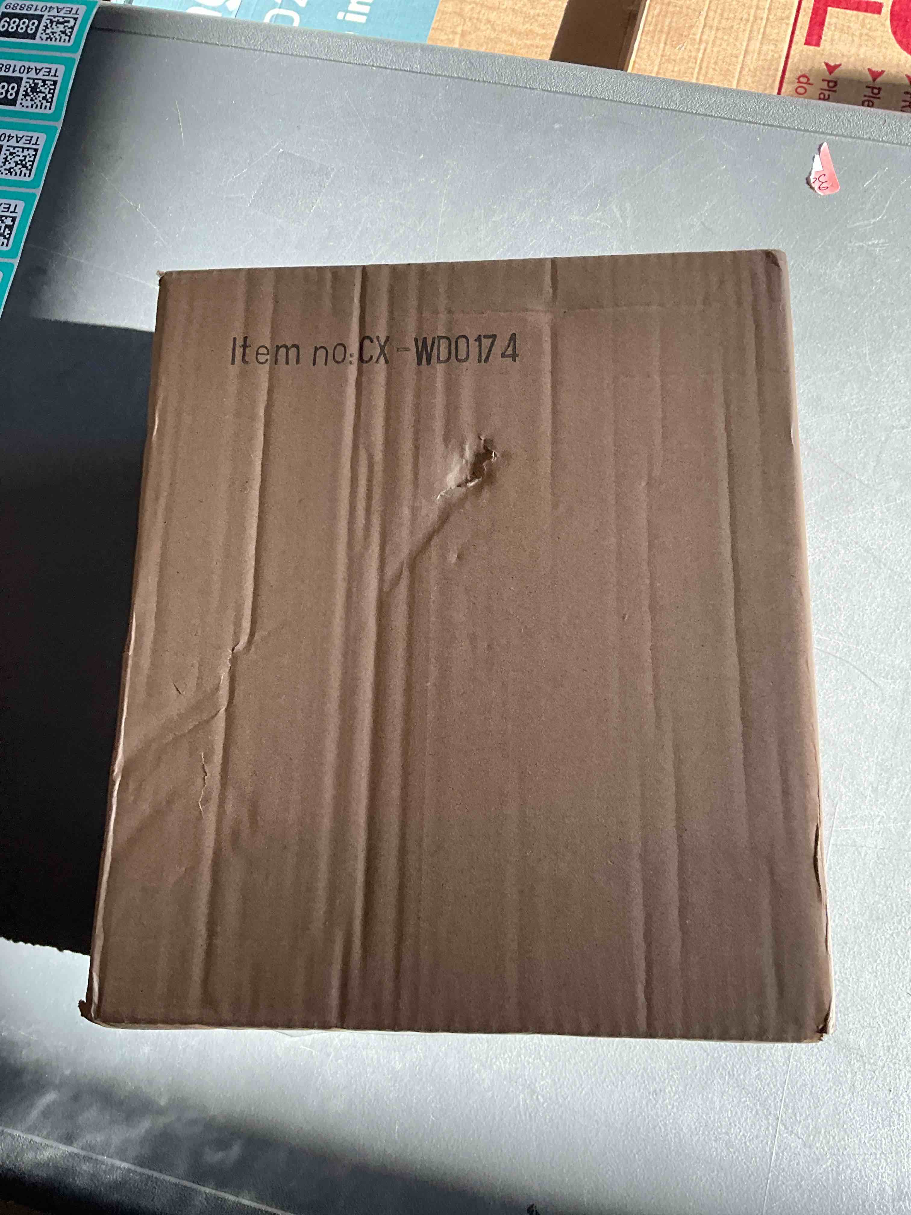 Condition photo showing New/Like New for Small Wood Trash Can, Farmhouse Rectangular Garbage Can Waste Basket, Rustic Distressed Reclaimed Wood Wastebasket, Vintage Wooden Trash Recycling Bin Storage Basket with Metal Handles (Natural)