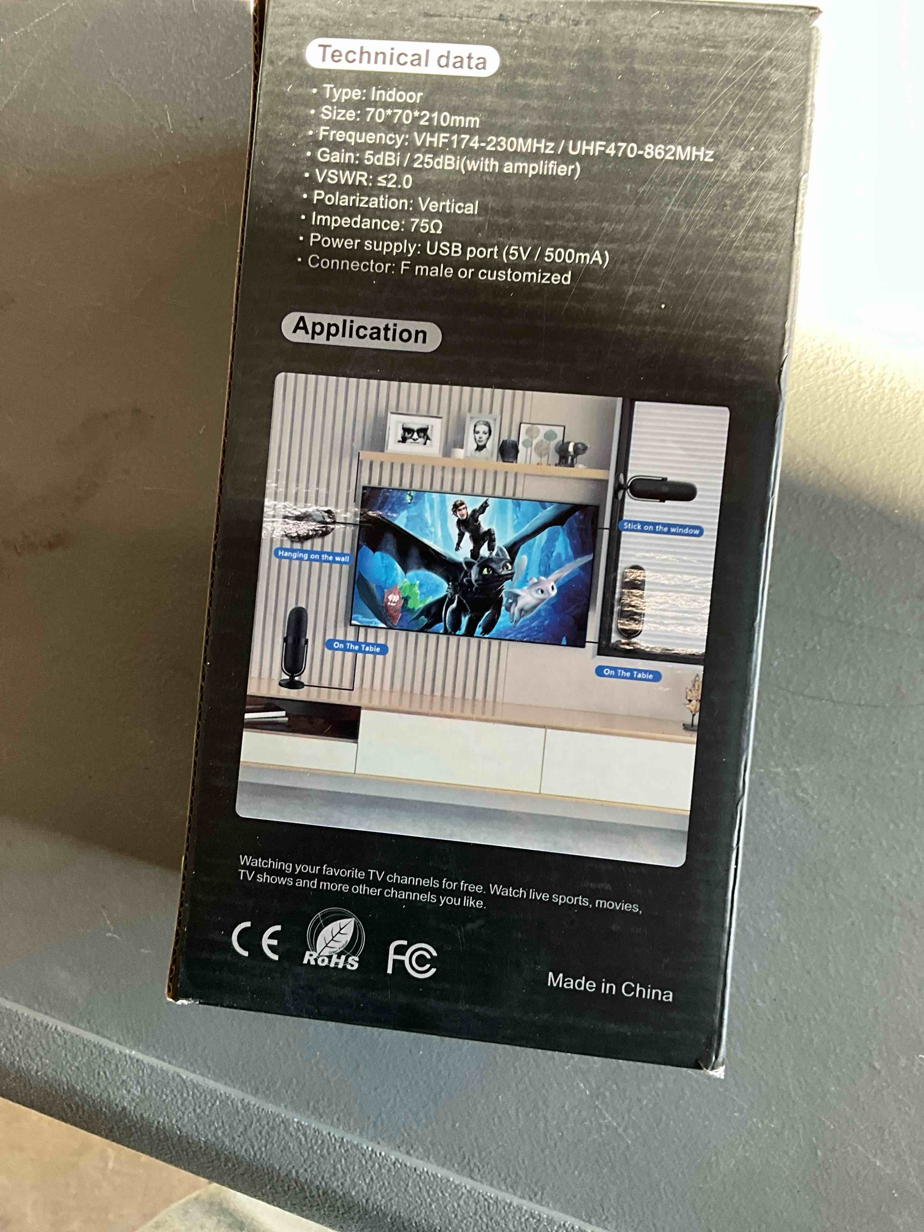 Condition photo showing Good Condition for 2026 TV Antenna for Local Channels,Antenna for Smart with 360° Signal Booster Reception,Digital Antenna 2500+ Miles Range Support 8K 4K 1080p Televisions,Strongest HD TV Antenna Indoor-25ft Coax Cable Dark Black