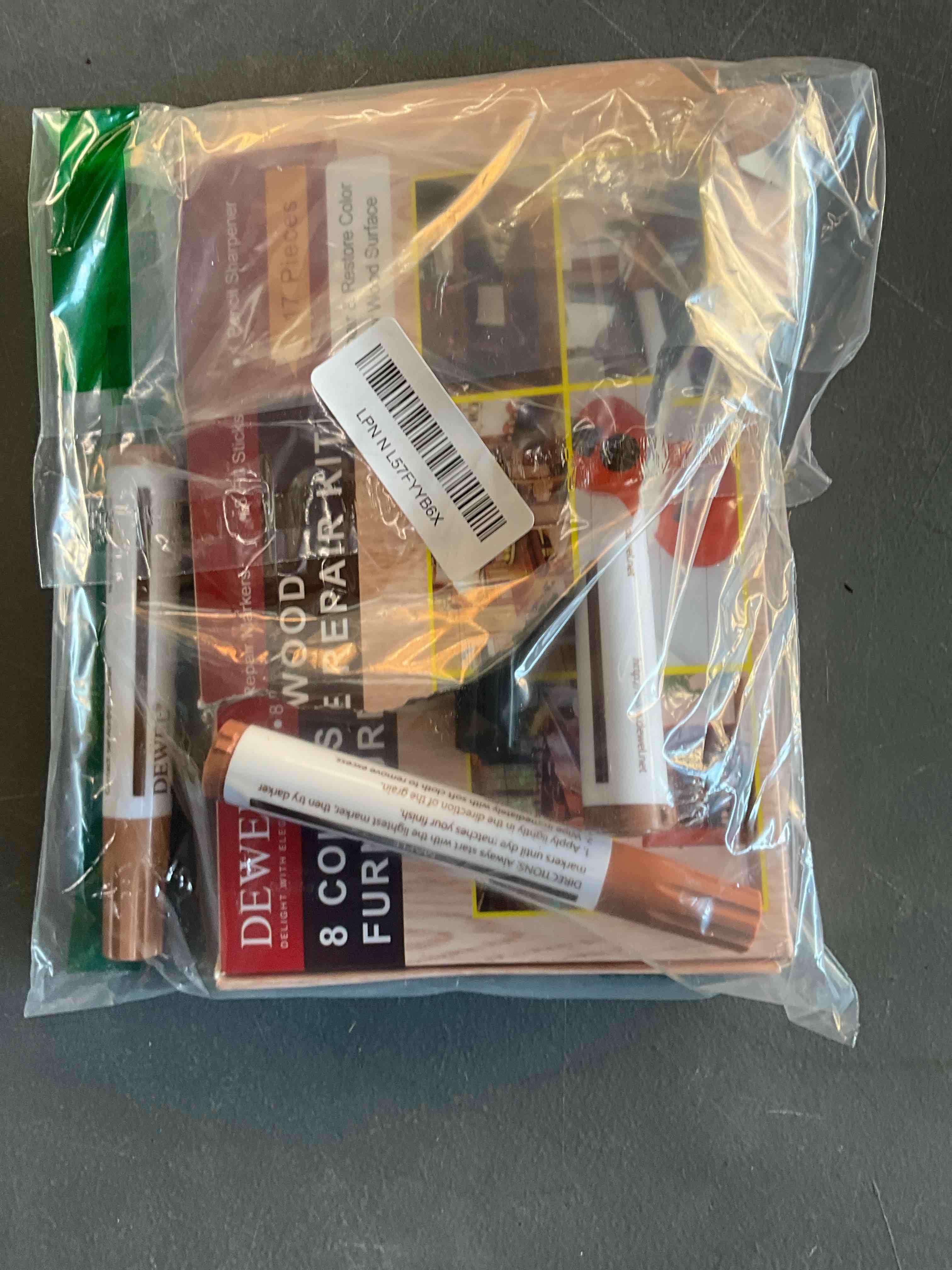 Condition photo showing Good Condition for DEWEL Furniture Markers Touch Up, 17 Pcs Wood Scratch Repair Kit, Upgrade Wood Furniture Repair Markers and Wax Sticks for Stains, Scratches, Wood Floors, Tables, Bedposts
