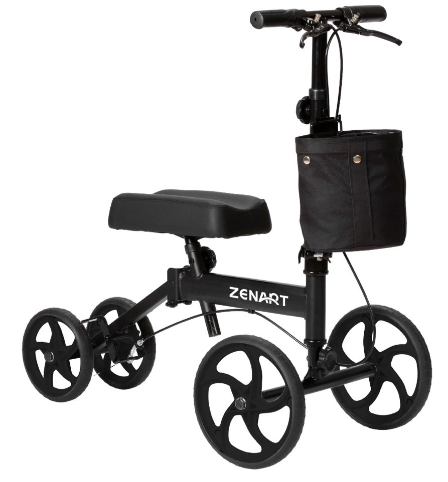 ZENART Economy Knee Scooter Foldable Walker for Foot Surgery Adult Crutch Alternative