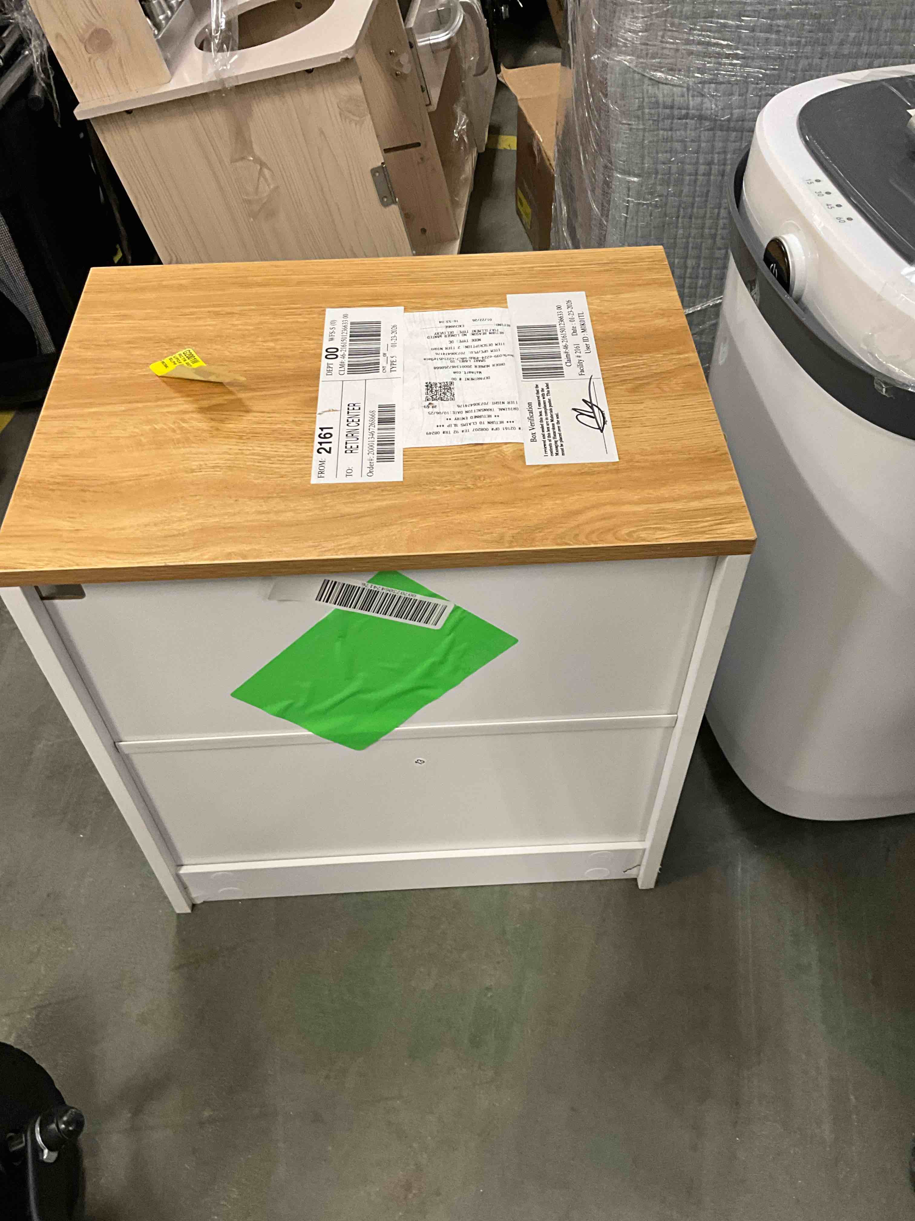 Condition photo showing Good Condition for 2 Tier Nightstand with Drawer, End Table Sofa Side Table for Bedroom Living Room, White