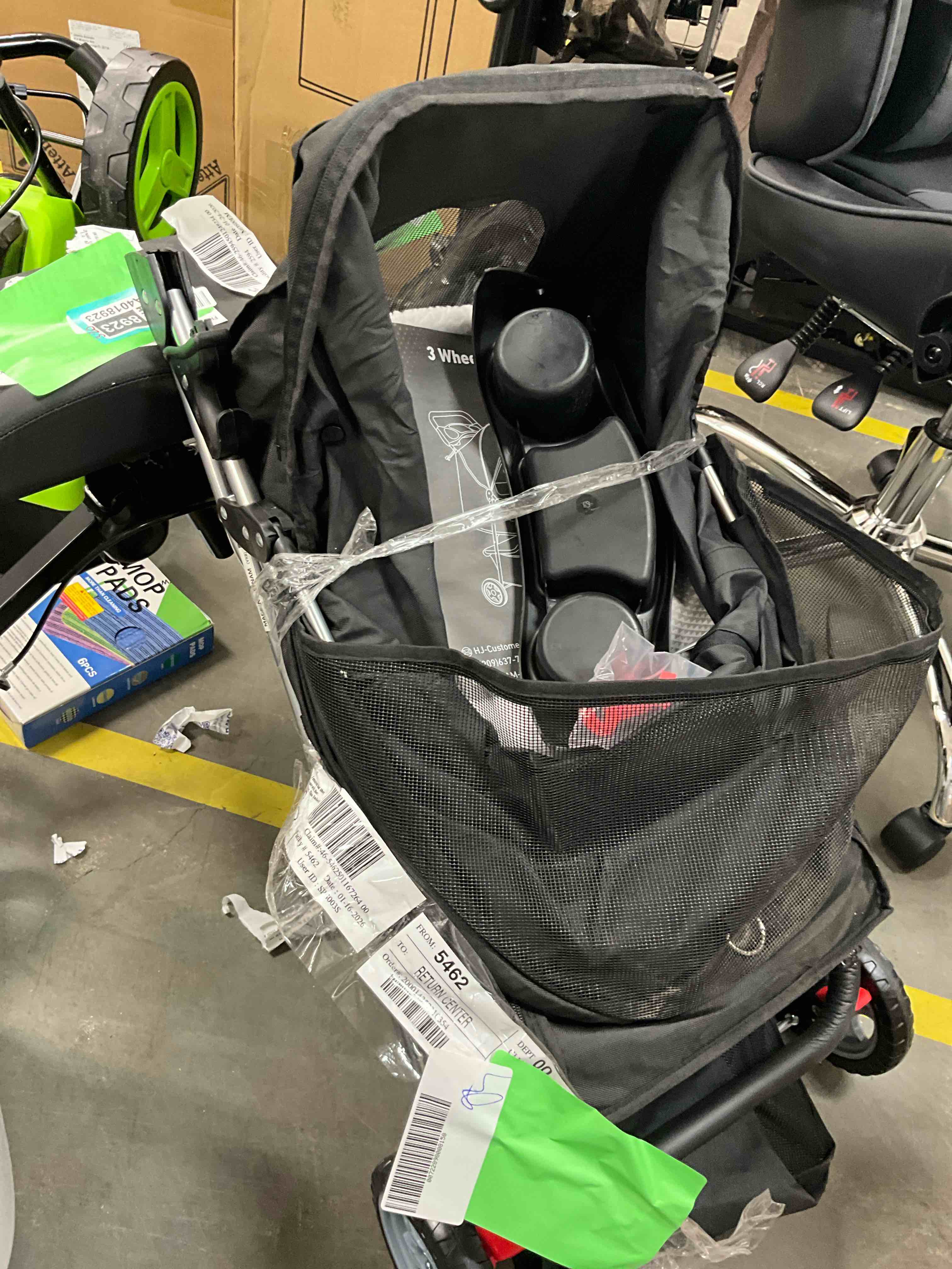 Condition photo showing Good Condition for edx Dog Stroller  Pet Travel Folding Carrier with Storage Basket for Cat/Dog  3 Wheels  Black