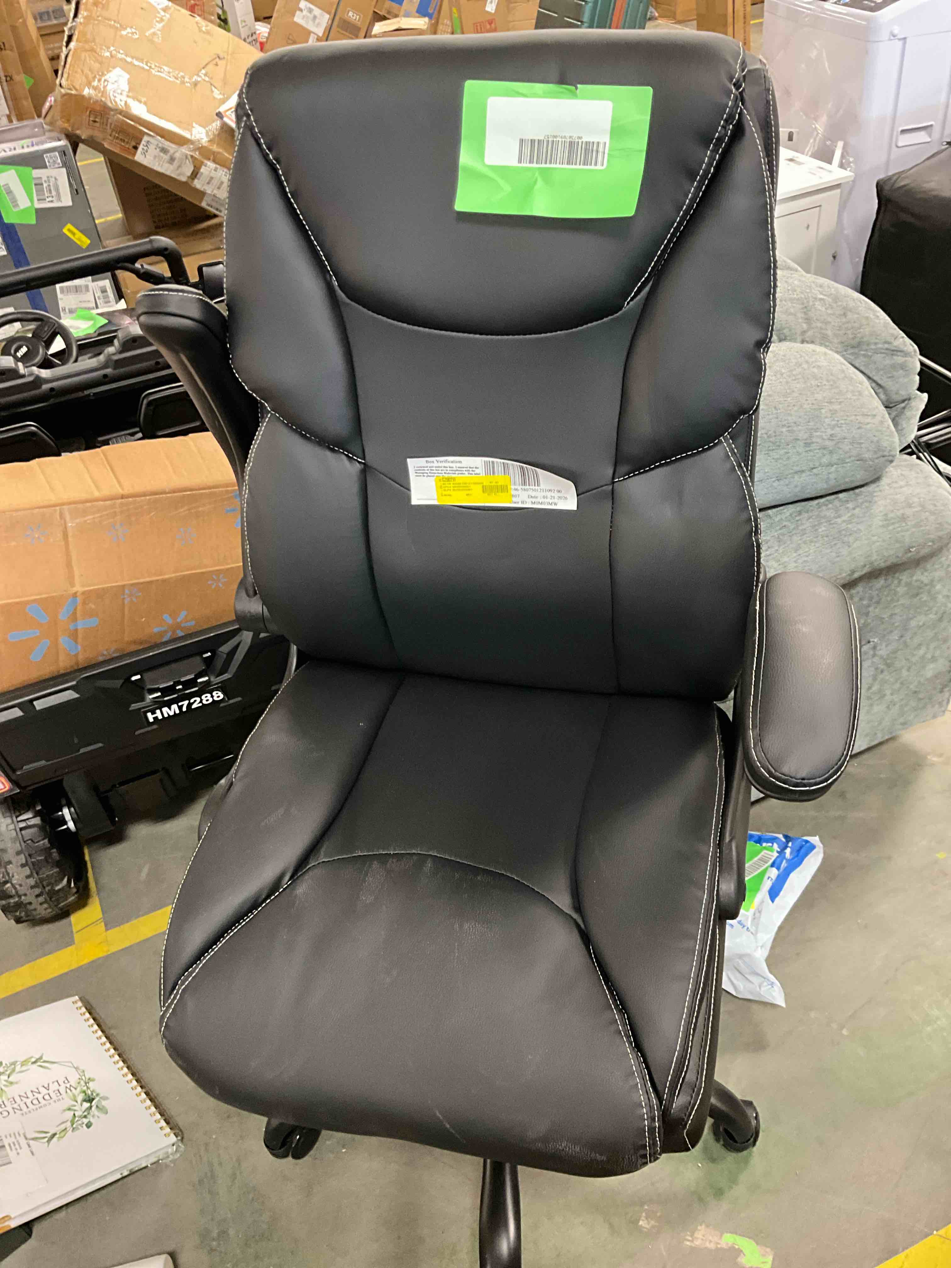 Condition photo showing Good Condition for JONPONY Leather Office Chair, Big and Tall Office Chair 400LBS Wide Seat Ergonomic Computer Desk Chair High Back Executive Leather Chair Adjustable Task Chair, Black