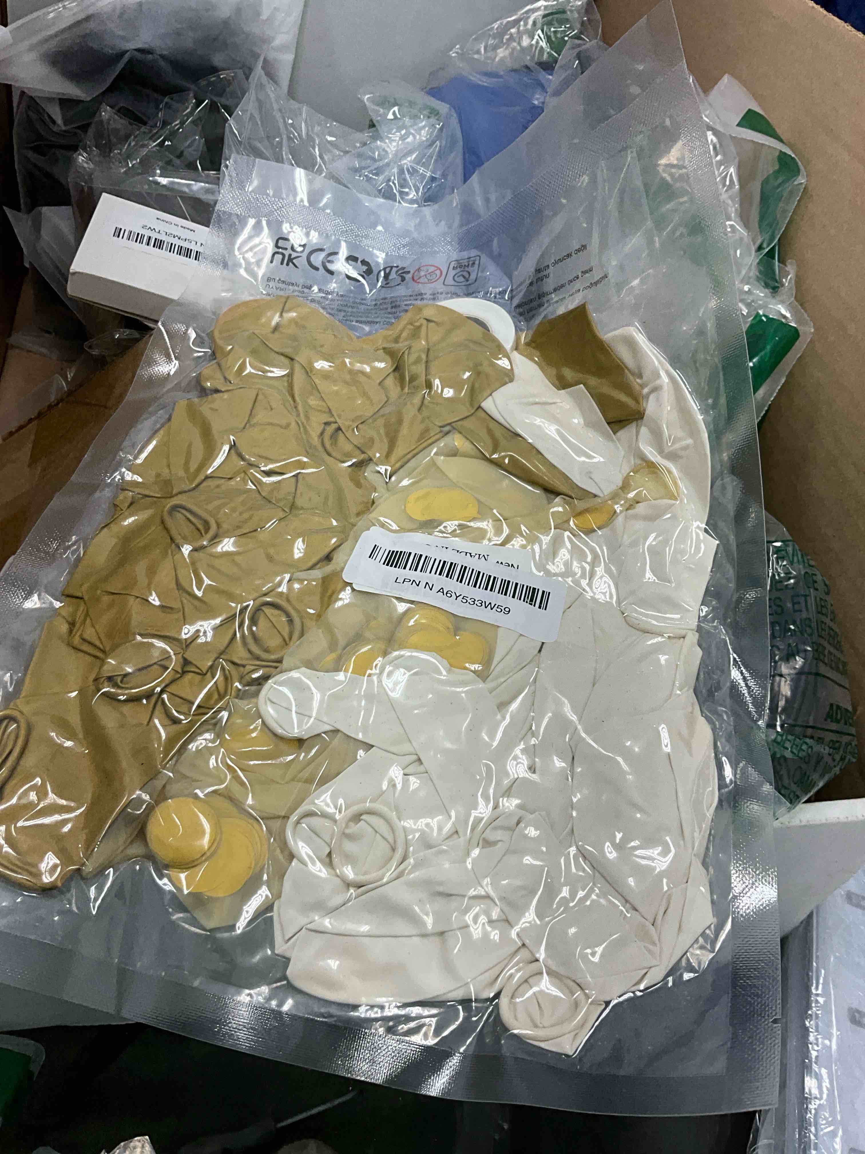 Condition photo showing New/Like New for Patimate White and Gold Balloons Set, 50 pcs 12 inch Metallic Gold White Gold Confetti Latex Balloons Kit for Birthday Engagement Wedding Anniversary Party Decorations