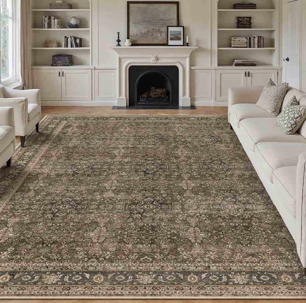 wiponken 8x10 area rugs for living room bedroom dining room office farmhouse, machine washable non slip vintage persia rug