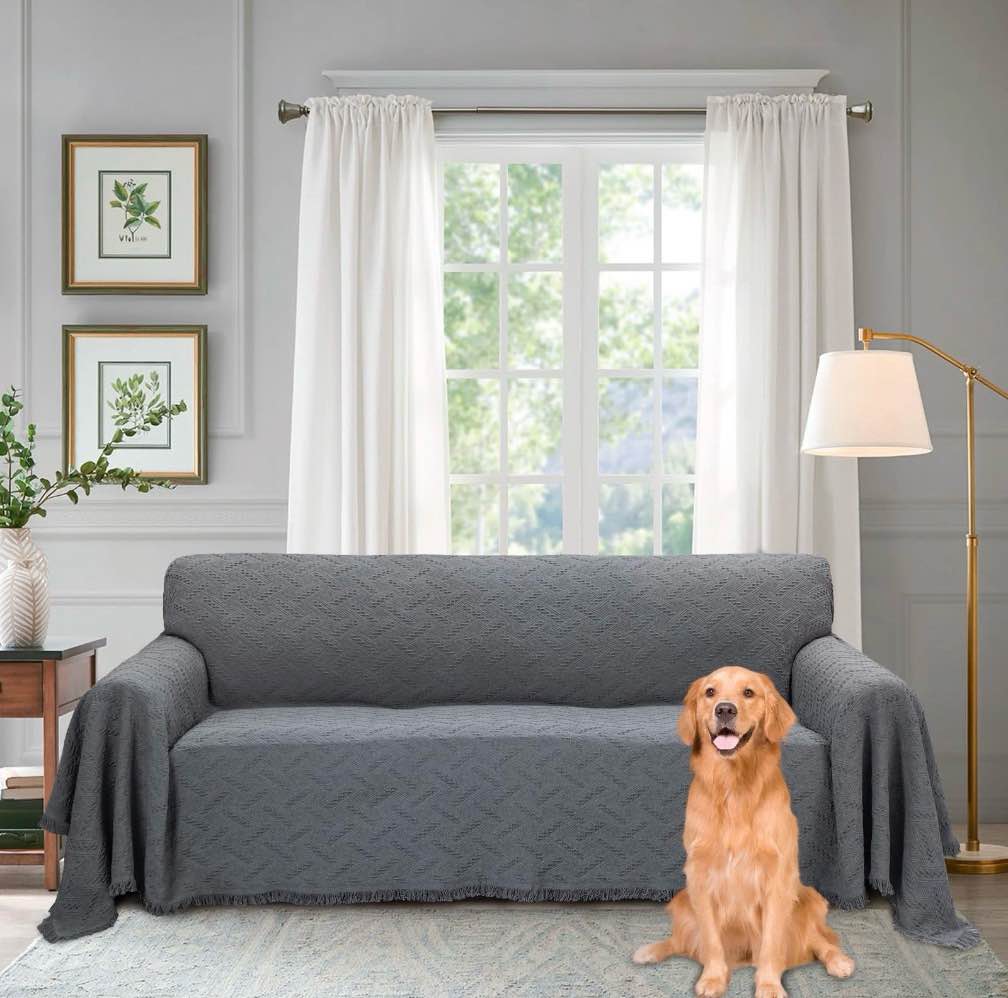 sanmadrola sofa cover  couch covers for 3 cushion couch sofa  sectional couch covers for l shaped couch cover  living room sofa throws sofa slipcovers for pets  kids (71 x 134  xl sofa  grey)