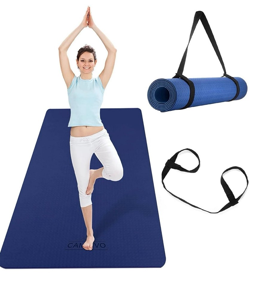 cambivo extra wide yoga mat for women and men 72 x 32 x 1/4 eco-friendly sgs certified large tpe exercise fitness mat for yoga pilates workout
