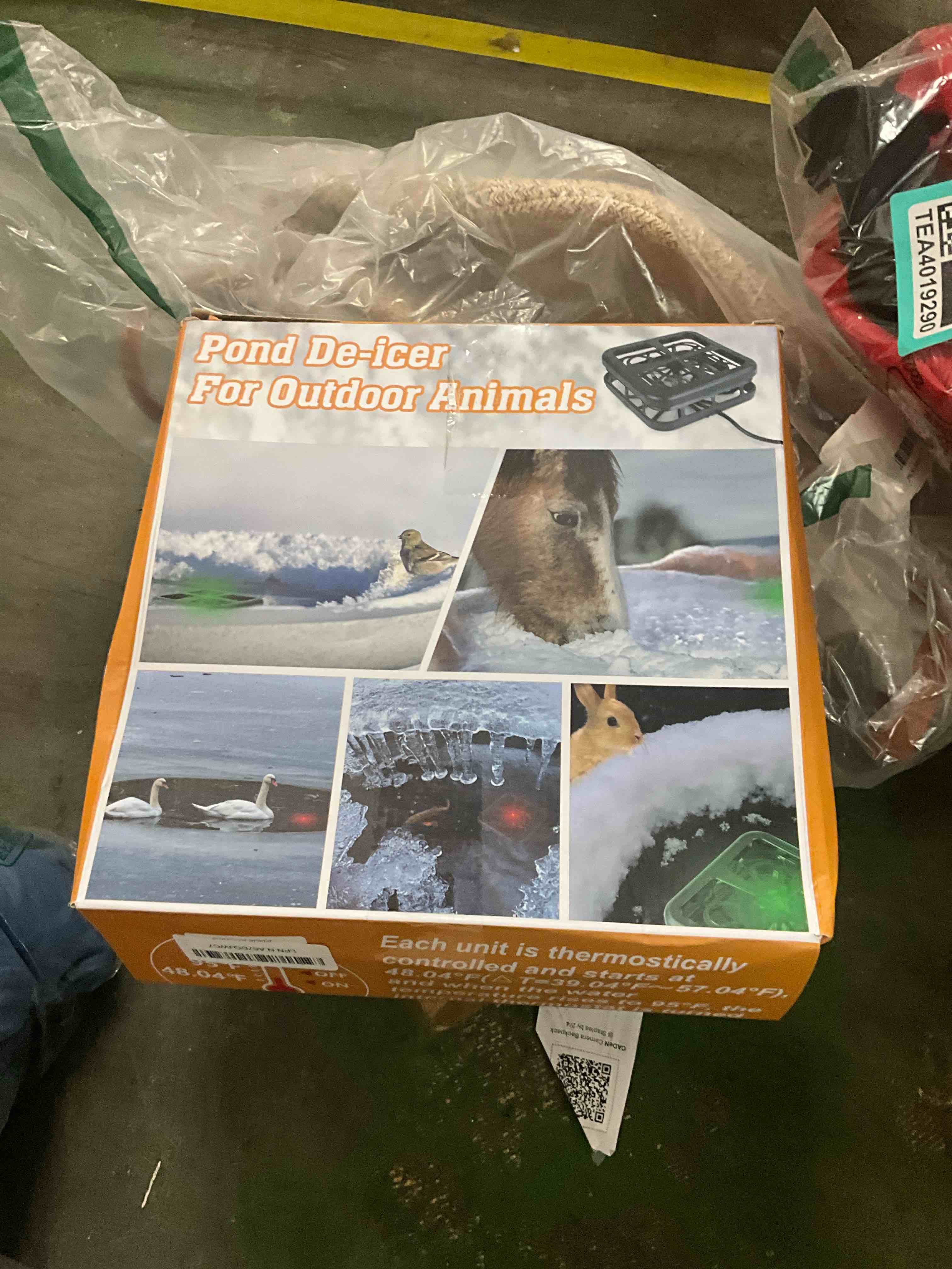 Condition photo showing Good Condition for 1000W Pond Heater, Floating & Submersible Pond De-Icer for Outdoor Ponds Fish, Thermostat Control Pond Deicer with Indicator Lights, Koi Pond Stock Tank Water Trough Heater for Winter