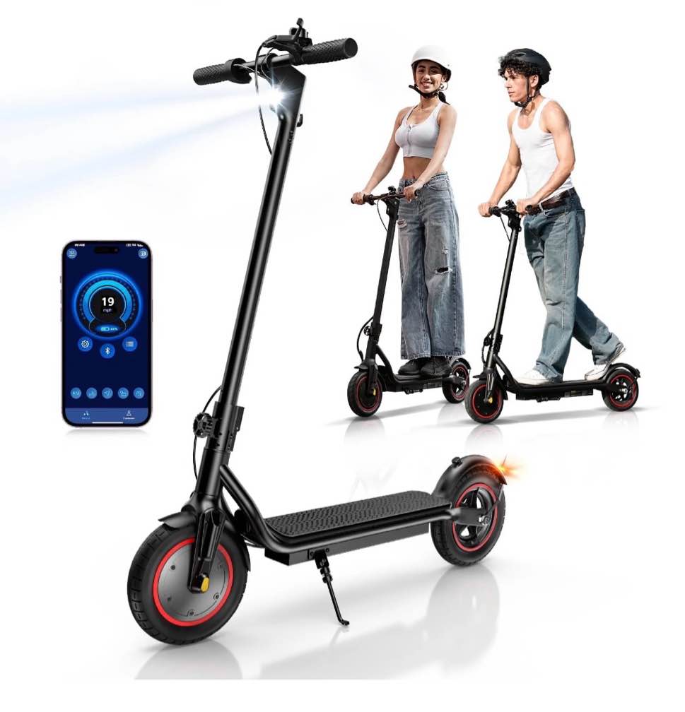 litefive lf5 350w electric scooter for adults, 19mph & 21miles range, folding commuting e-scooter