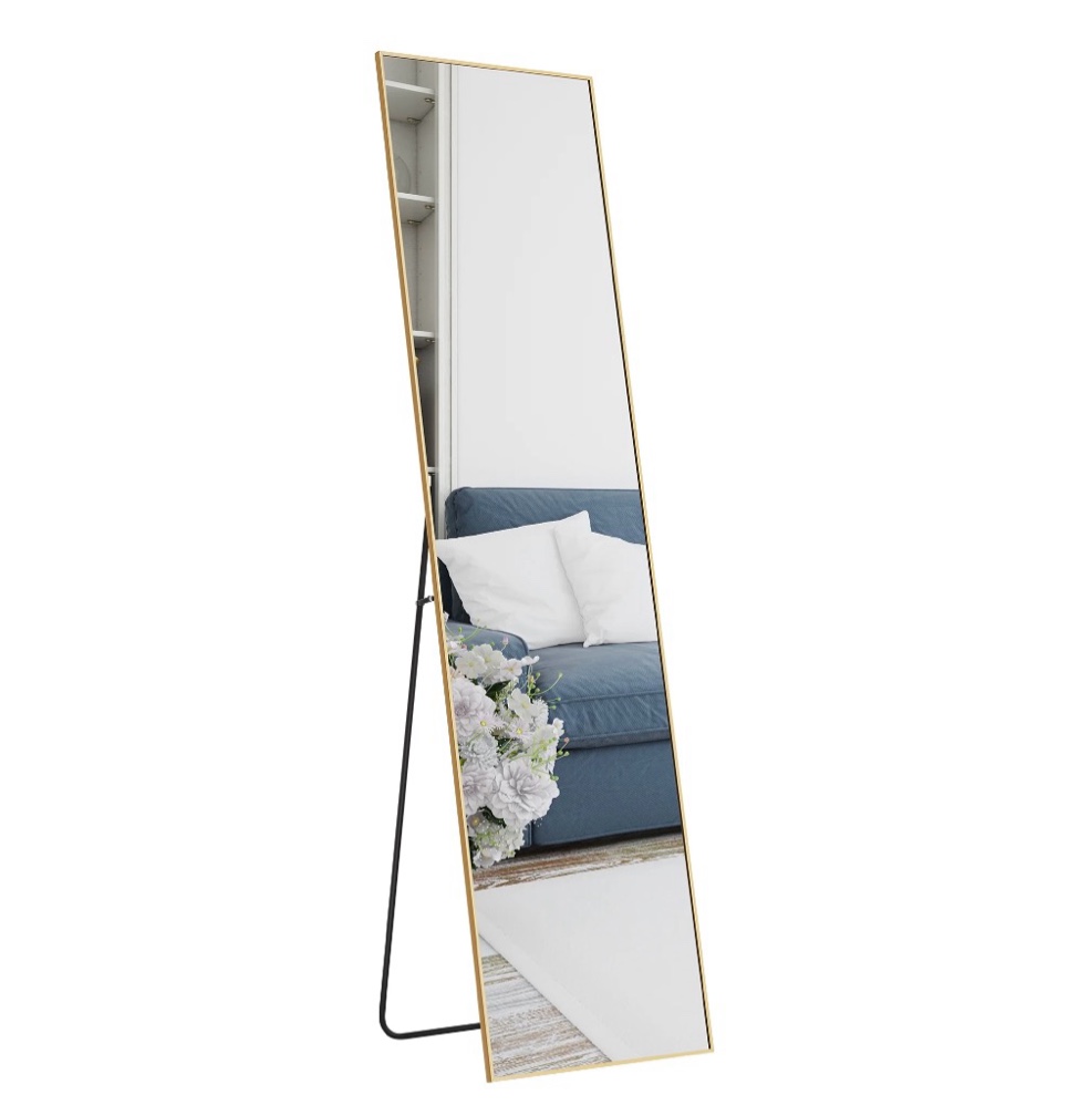 Condition photo showing New/Like New for EDX Full Length Mirror 59 x16  Full Body Mirror Rectangle Free Standing Wall Mounted Leaning Hanging Full body Mirrors  Gold