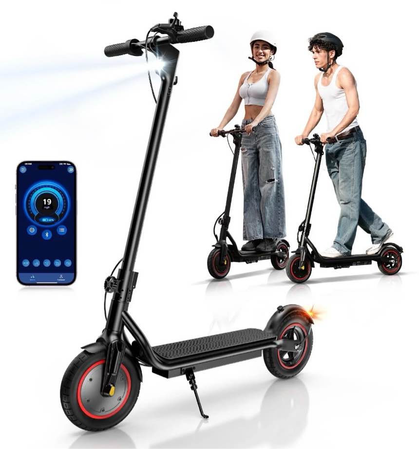 litefive lf5 350w electric scooter for adults, 19mph & 21miles range, folding commuting e-scooter
