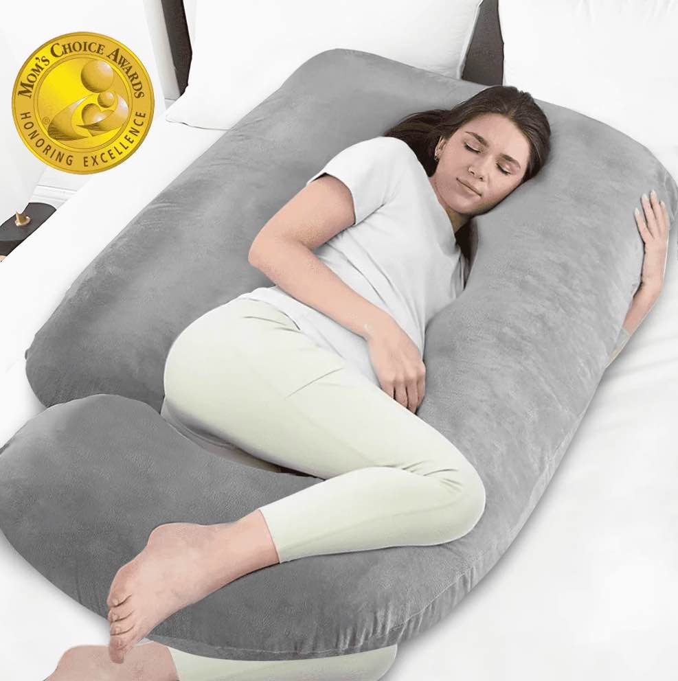 rupoun pregnancy pillow u shaped full body soft maternity pillow 70 inch with removable velvet cover