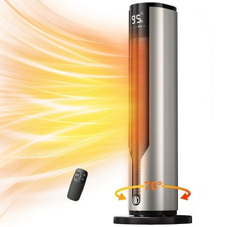 atupen space heater 1500w ptc electric heater with thermostat 70° oscillation timer for indoor bedroom