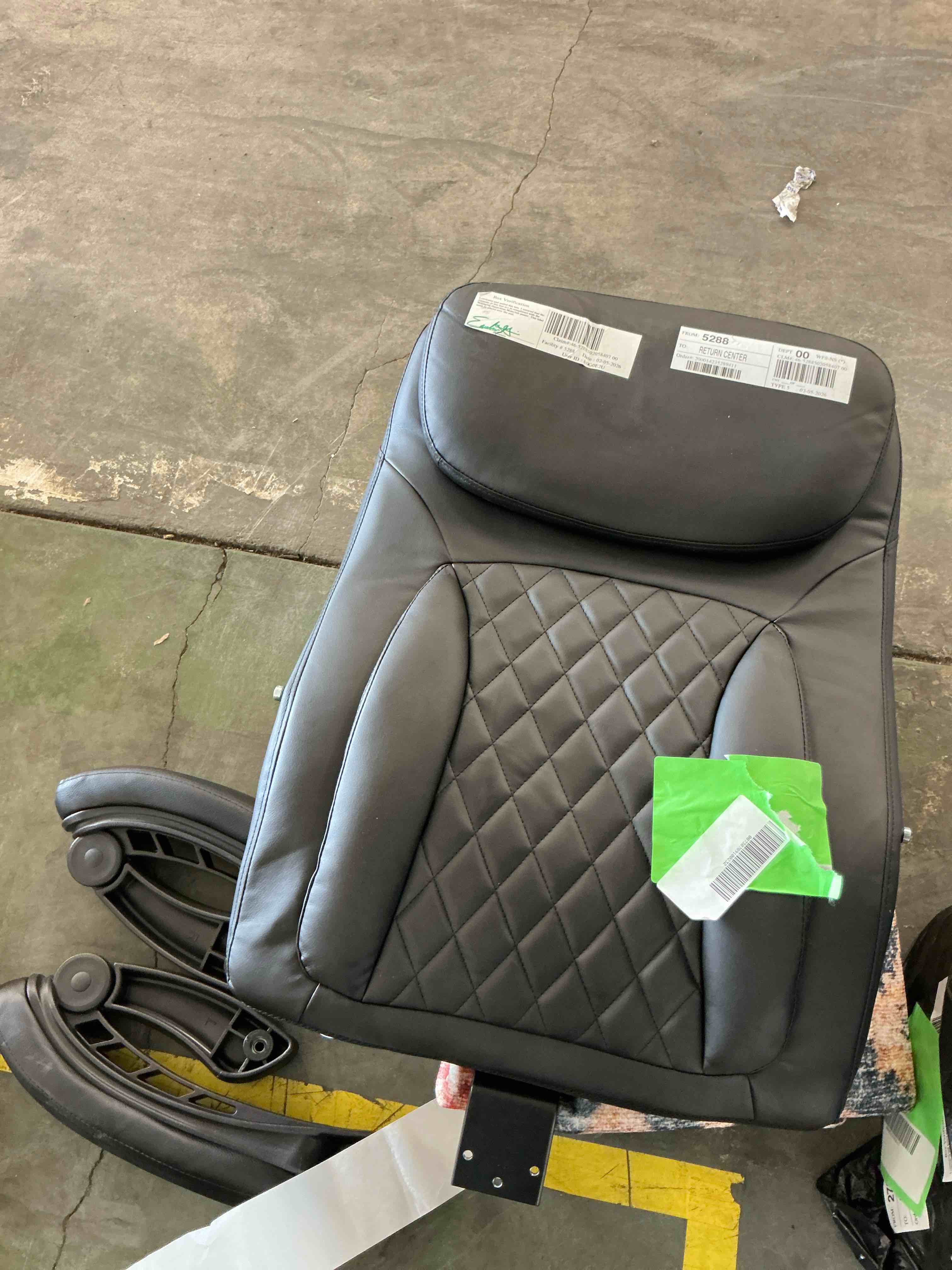 Condition photo showing As Is for JONPONY Big and Tall Office Chair 500LBS Executive Office Chair Massage and Footrest Ergonomic Computer Desk Chair Reclining High Back Leather Office Chair Lumbar Back Support Swimvel Rollin’g,Black-incomplete