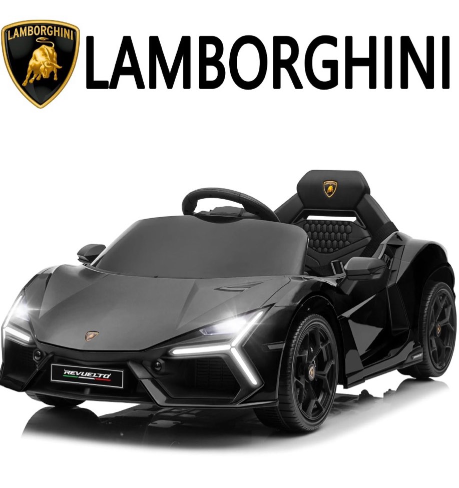 ubesgoo 12v powered ride on car, licensed lamborghini revuelto electric ride on toys for toddlers kids, remote control, black